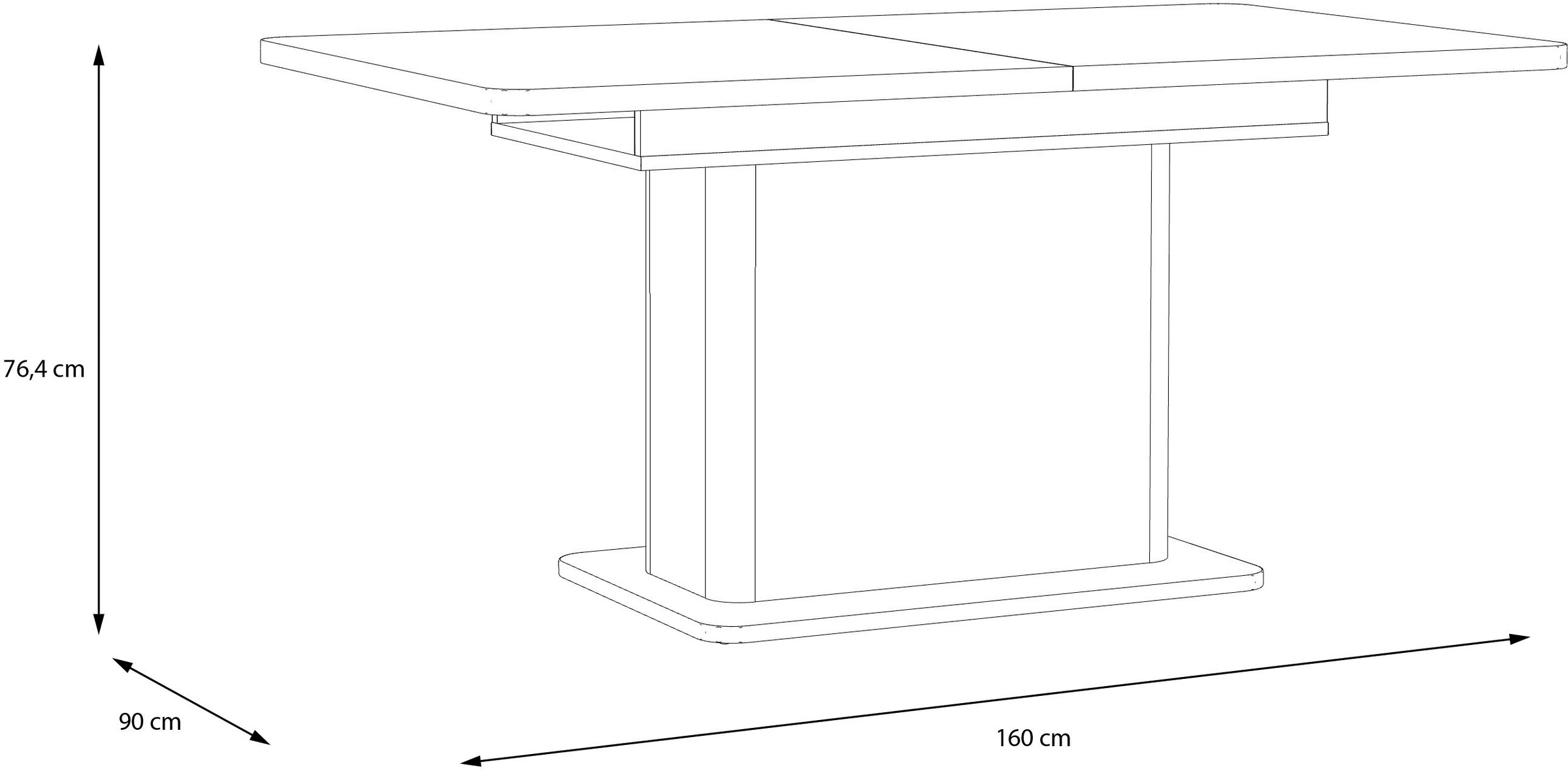 FORTE Esstisch »Lacetti« Einfacher Auszug auf 2,00 mtr.