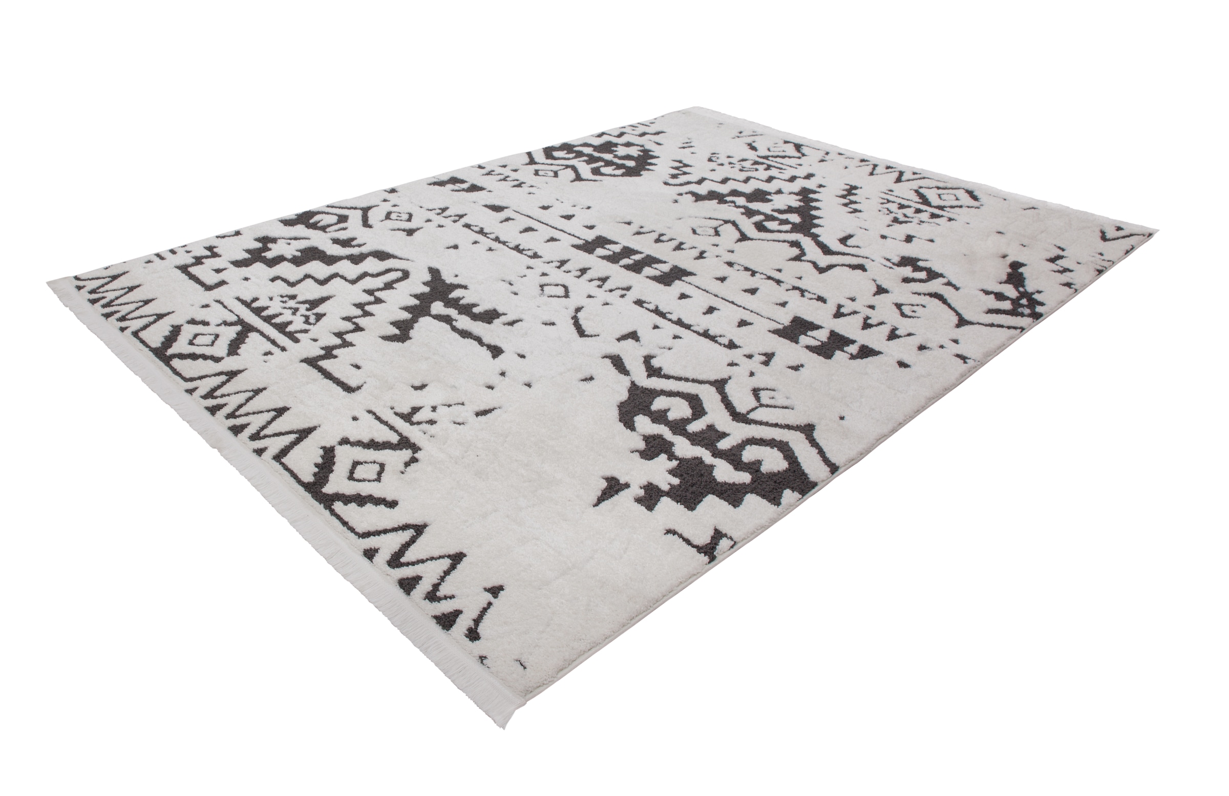 Kayoom Teppich "Agadir 110", rechteckig, trendiger Ethno-Style, wie handgemalt wirkende Muster, mit Fransen