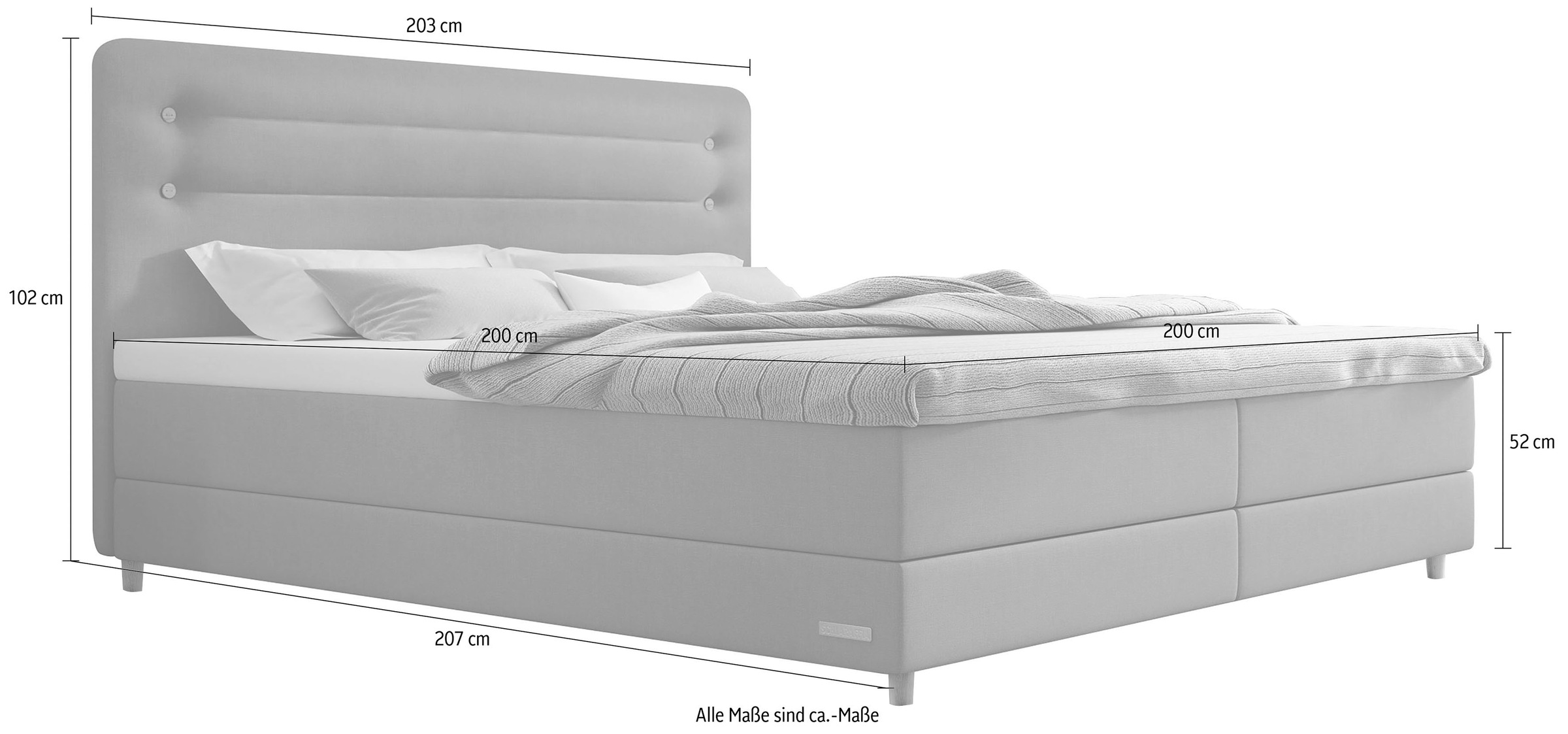 Schlaraffia Boxspringbett »Fidelio«, inkl. BULTEX® Topper, Holzfuß in Eiche