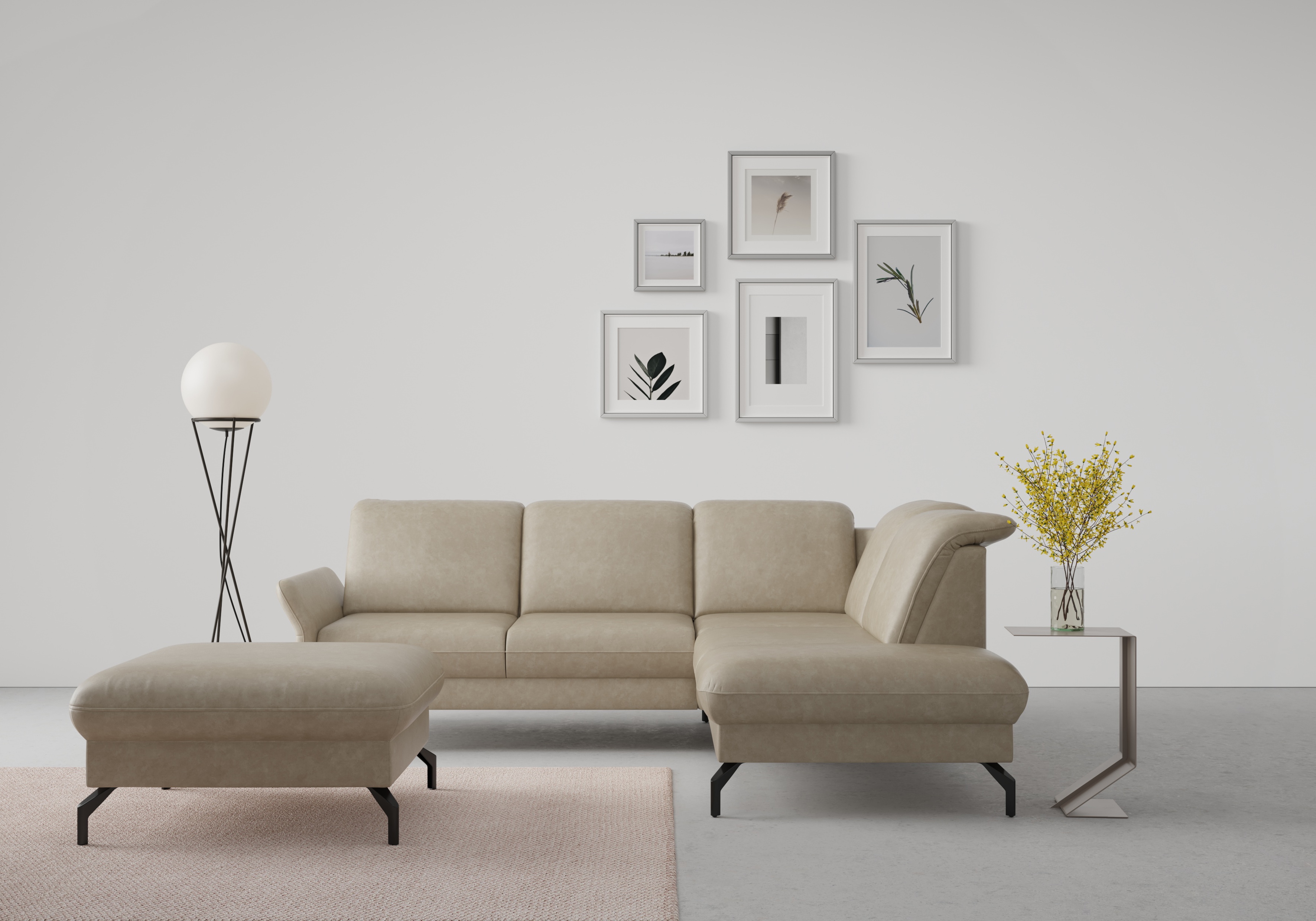 sit&more Ecksofa "Fashion L-Form" wahlweise mit Kopfteilverstellung und Vorziehsitz, motorisch