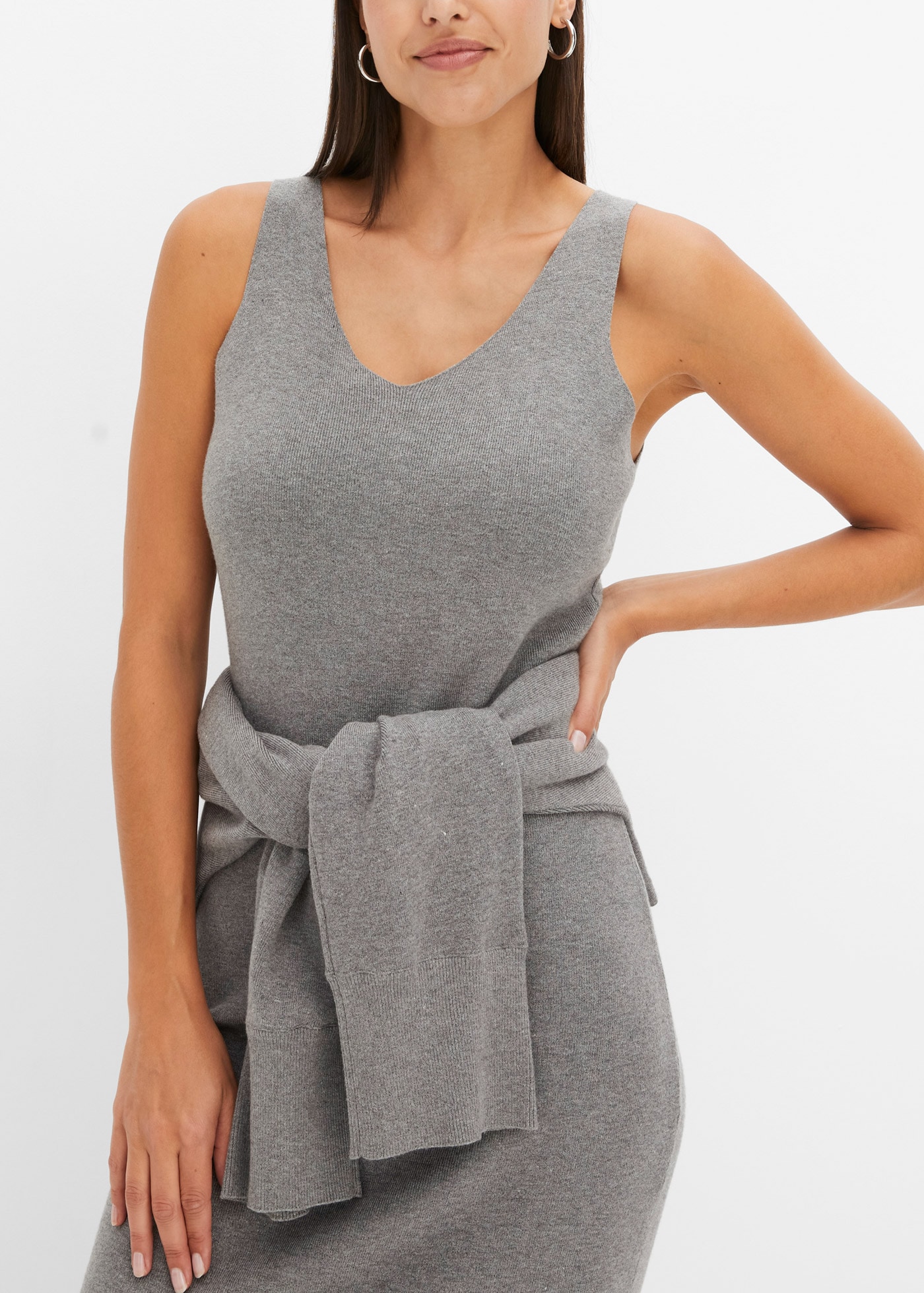 bonprix Strickkleid Set, 2 tlg. für Frühjahr und Sommer, aus Viskose-Mischung, lässige Passform