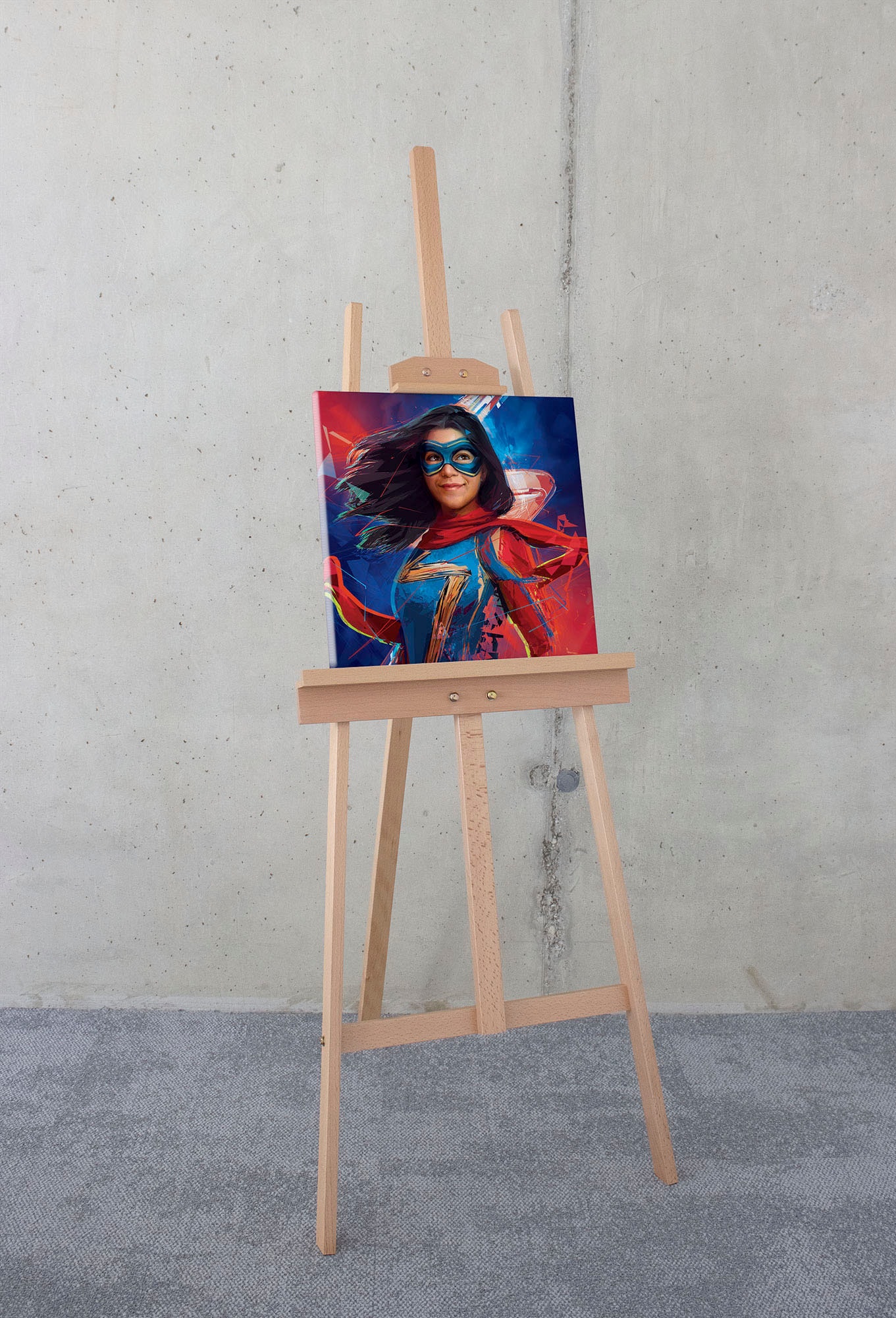 Leinwandbild »Keilrahmenbild - Miss Marvel - Größe 40 x 40 cm«, Disney, (1 St., 40 x...
