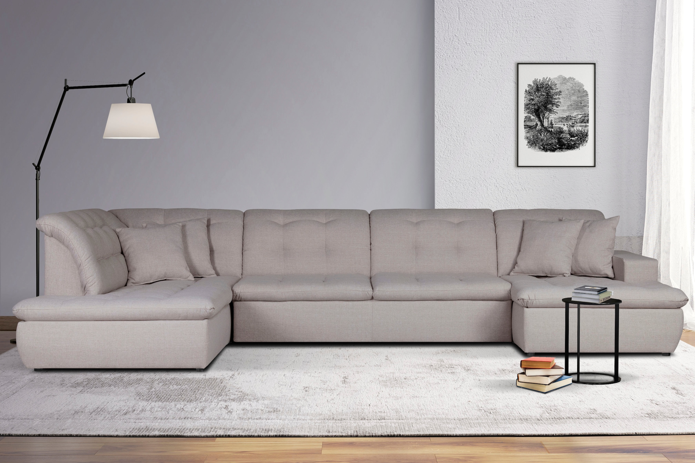 Home affaire Wohnlandschaft "BRISBANE NEU U-Form" mit feiner Steppung, Matt günstig online kaufen