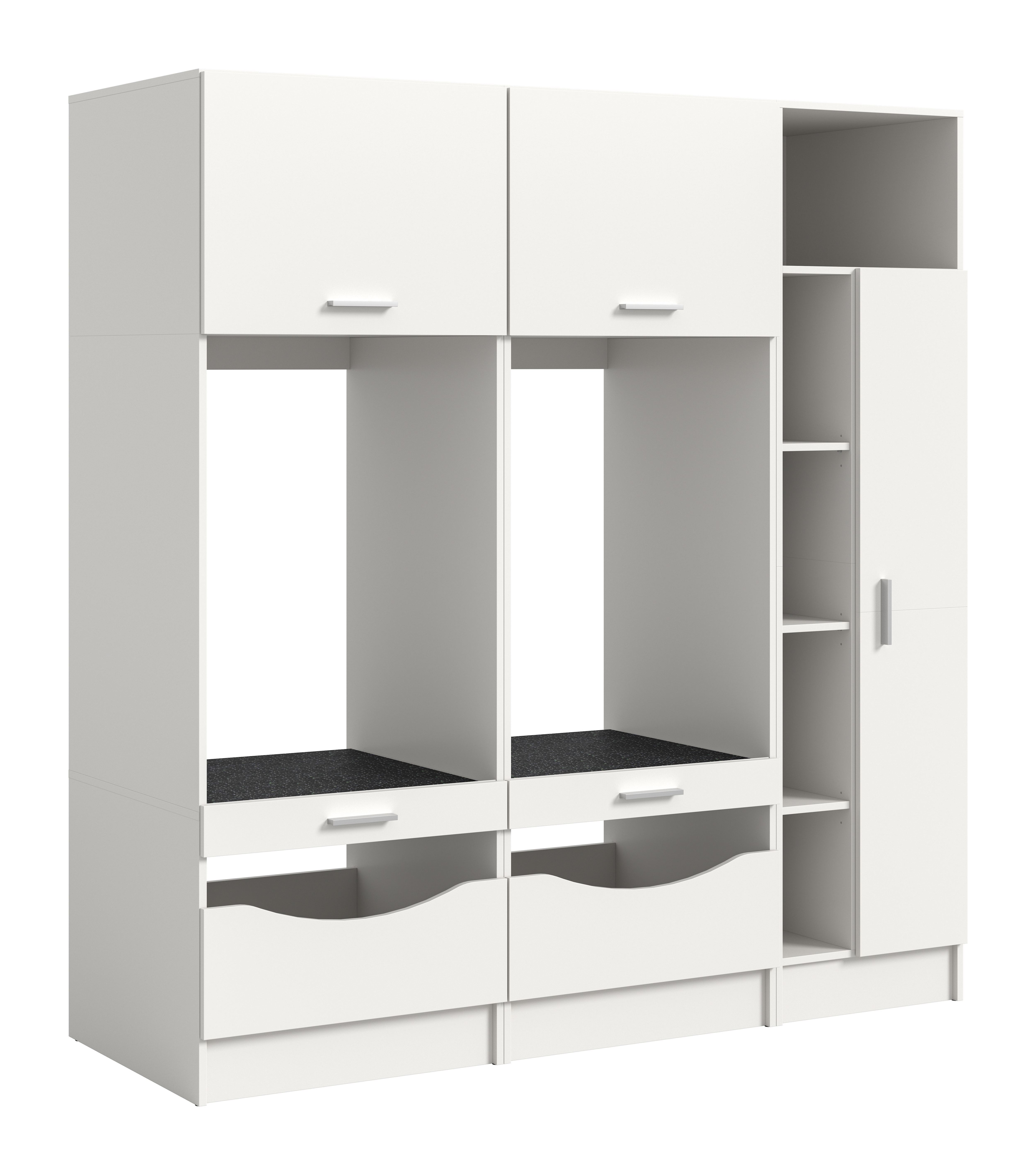 welltime Badmöbel-Set "FALAS, 3-teilig, Hauswirtschaftsraum Set, Breite 182 cm" bestehend aus: 2x Waschmaschinenumbauschrank & 1x Mehrzweckschrank