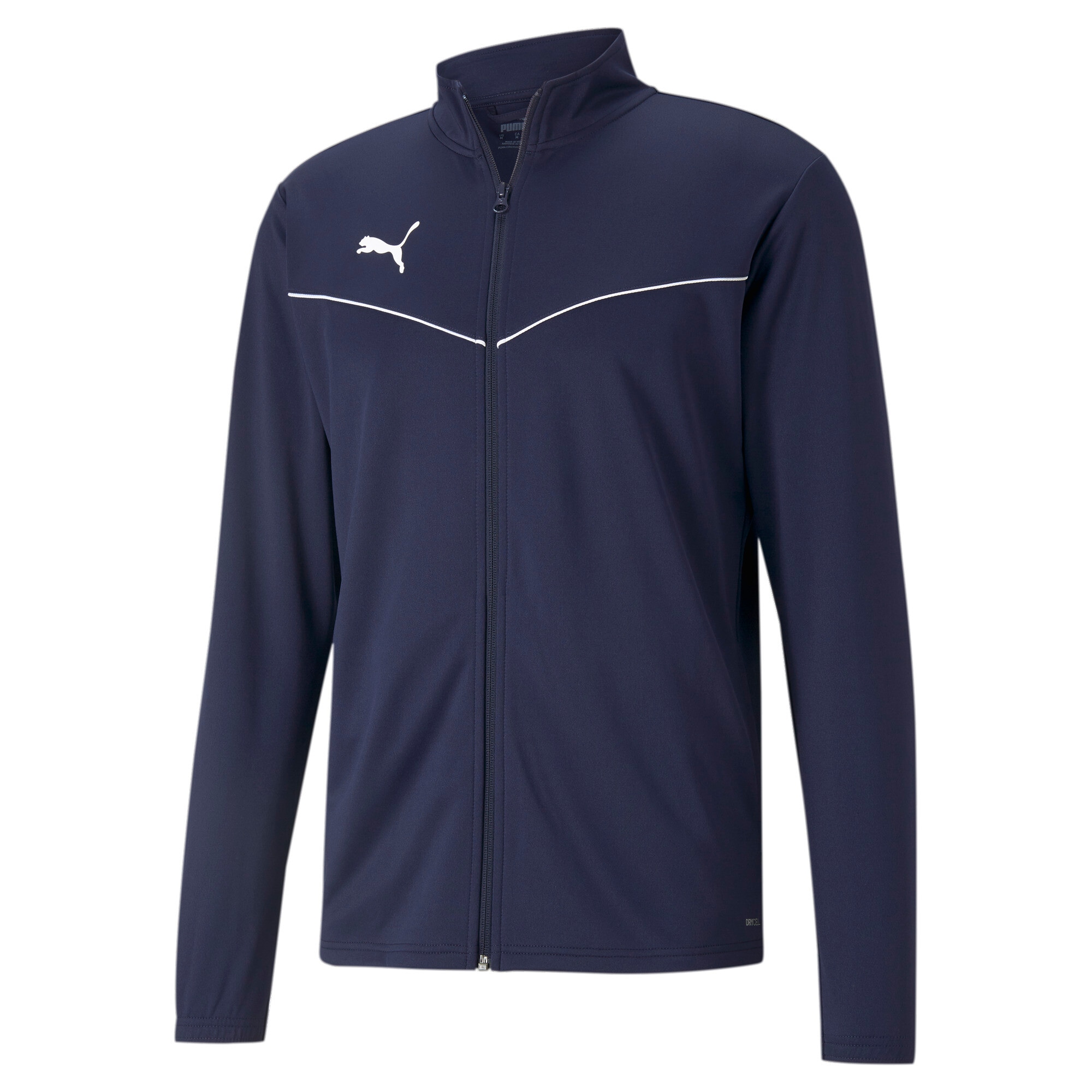 PUMA Trainingsjacke "TEAMRISE TRAINING POLY JACKET" ohne Kapuze sportlicher Stil mit kontrastfarbener Paspelierung