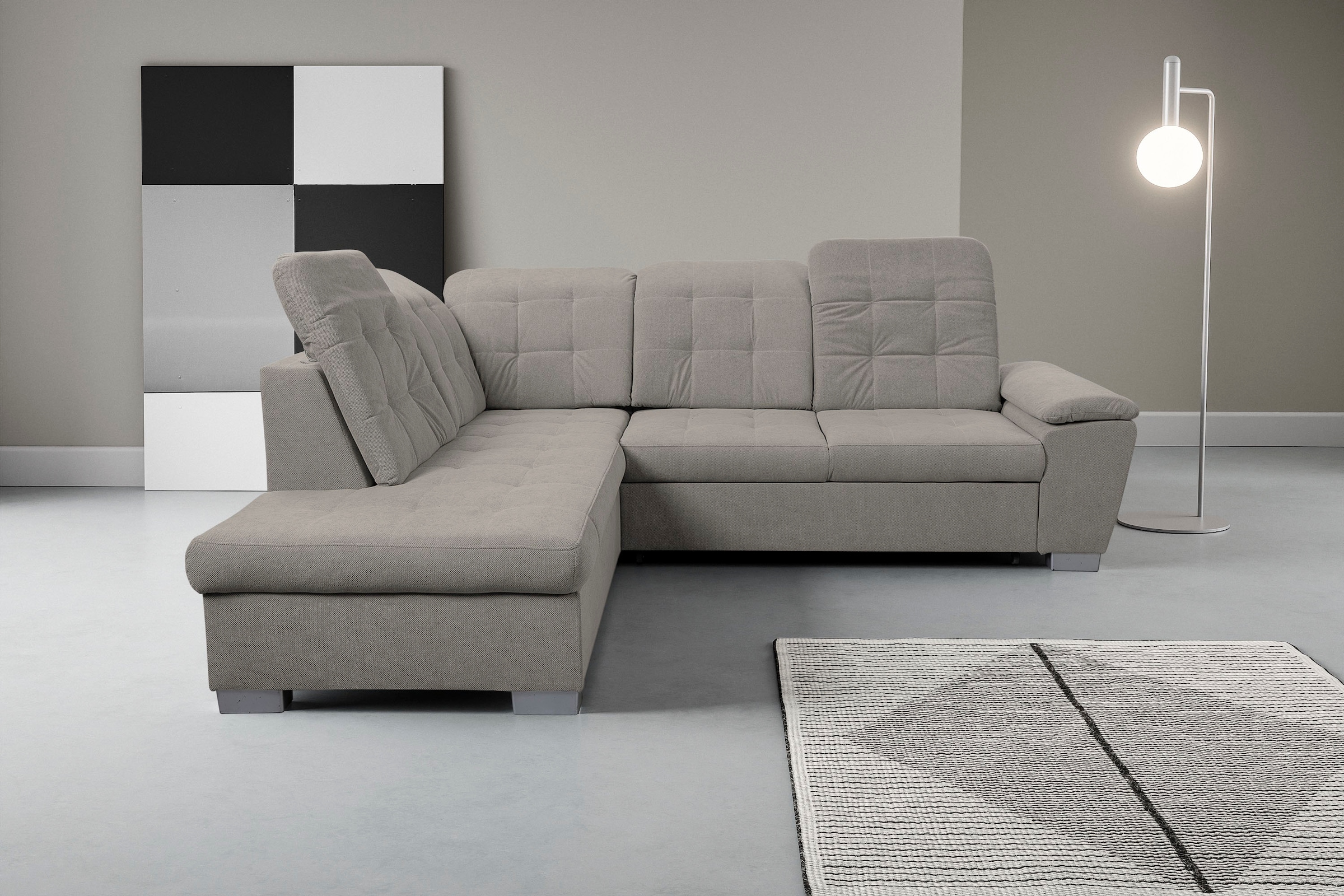 WERK2 Ecksofa "Bonny inkl. Kopfteilverstellung, Bettfunktion, Stauraum, Bre günstig online kaufen
