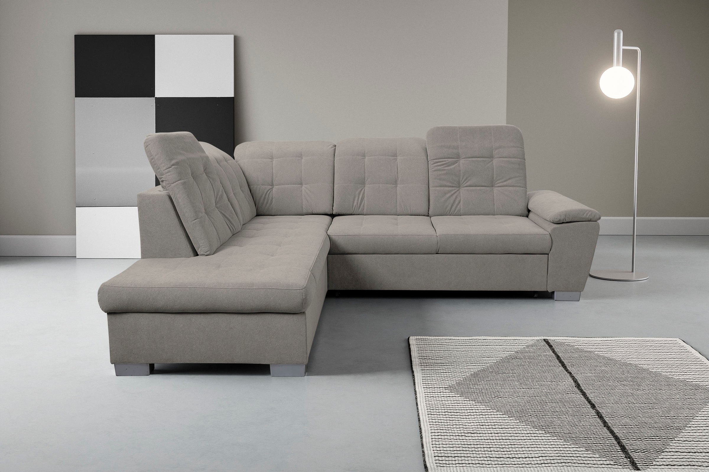 WERK2 Ecksofa "Bonny inkl. Kopfteilverstellung, Bettfunktion, Stauraum, L-F günstig online kaufen