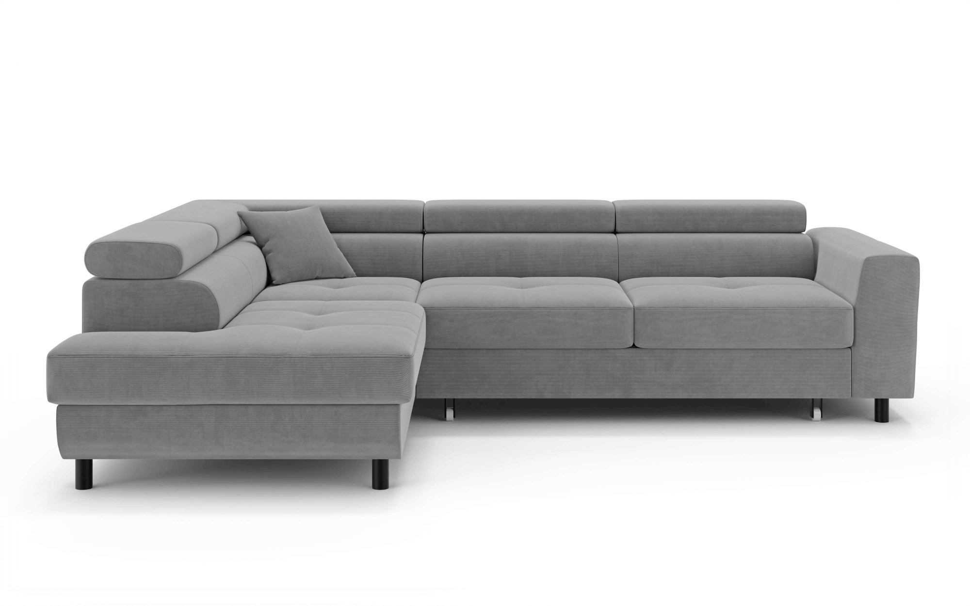 OTTO home Ecksofa »AADEN Schlafsofa mit verstellbaren Kopfstützen, B/T/H: 254/199/90 cm«, mit Bettfunktion und Bettkasten, Ottomane rechts/links bestellbar