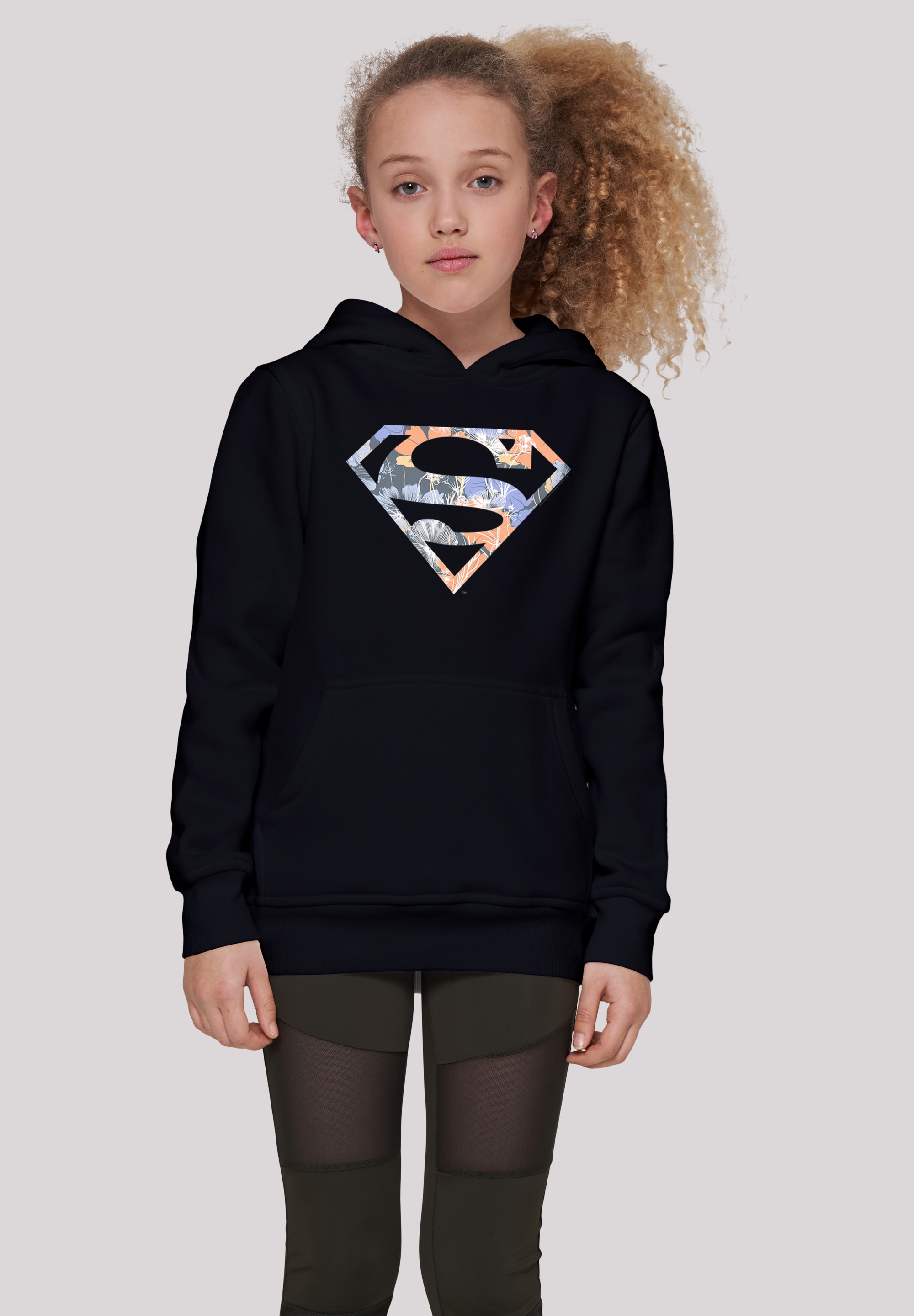 Superheld«, für Kinder,Premium Sweatshirt Superman Comics Merch,Jungen,Mädchen,Bedruckt | ▷ »Hoodie Logo Unisex Floral F4NT4STIC DC BAUR