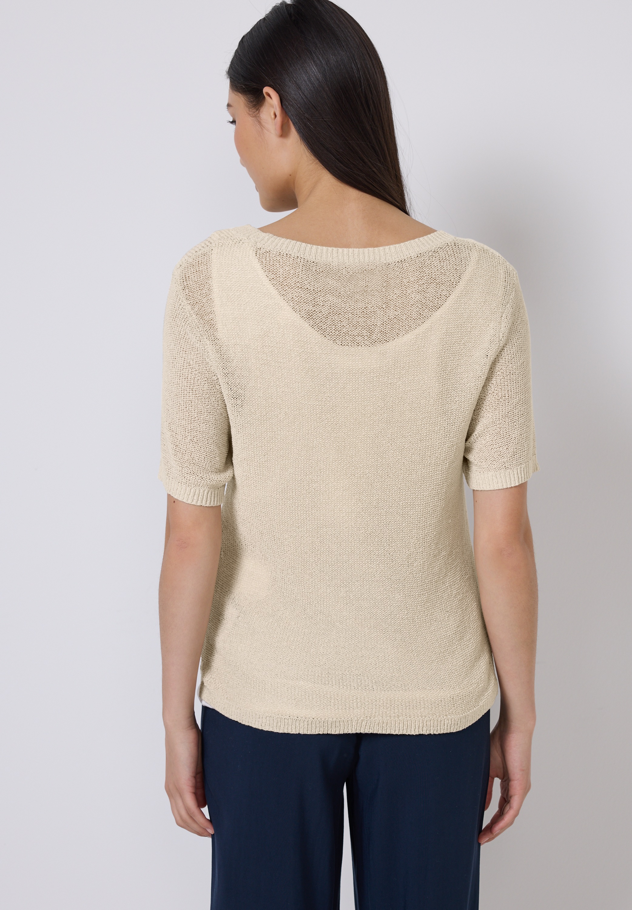 STREET ONE STUDIO Kurzarmpullover, mit grober Struktur günstig online kaufen