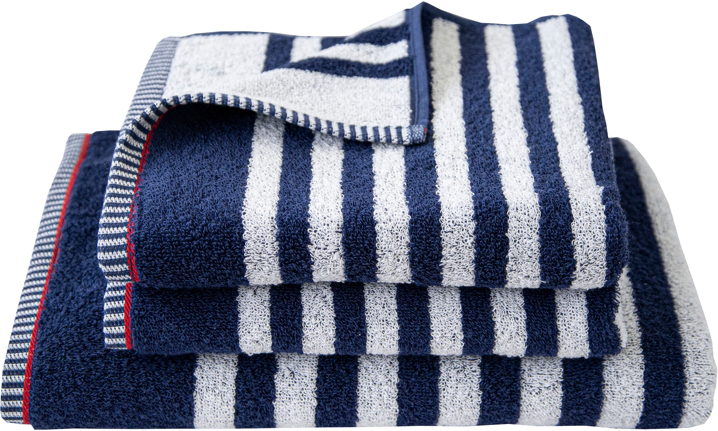 Dyckhoff Handtuch Set "Maritim, Sea Stripe" Set 3 Stk. Frottier 2 Handtücher (50x100cm), 1 Duschtuch (70x140cm)