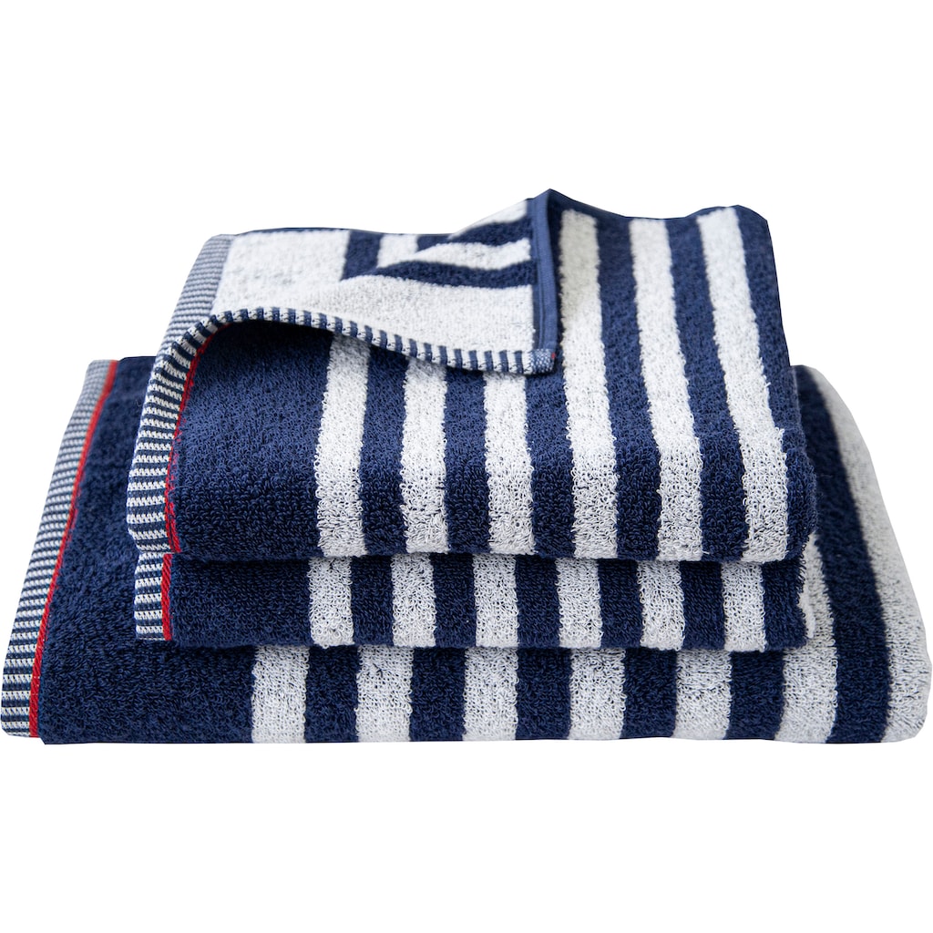 Dyckhoff Handtuch Set »Maritim, Sea Stripe«, (Set, 3 St., 2 Handtücher (50 x 100 cm)-1 Duschtuch (70 x 140 cm)