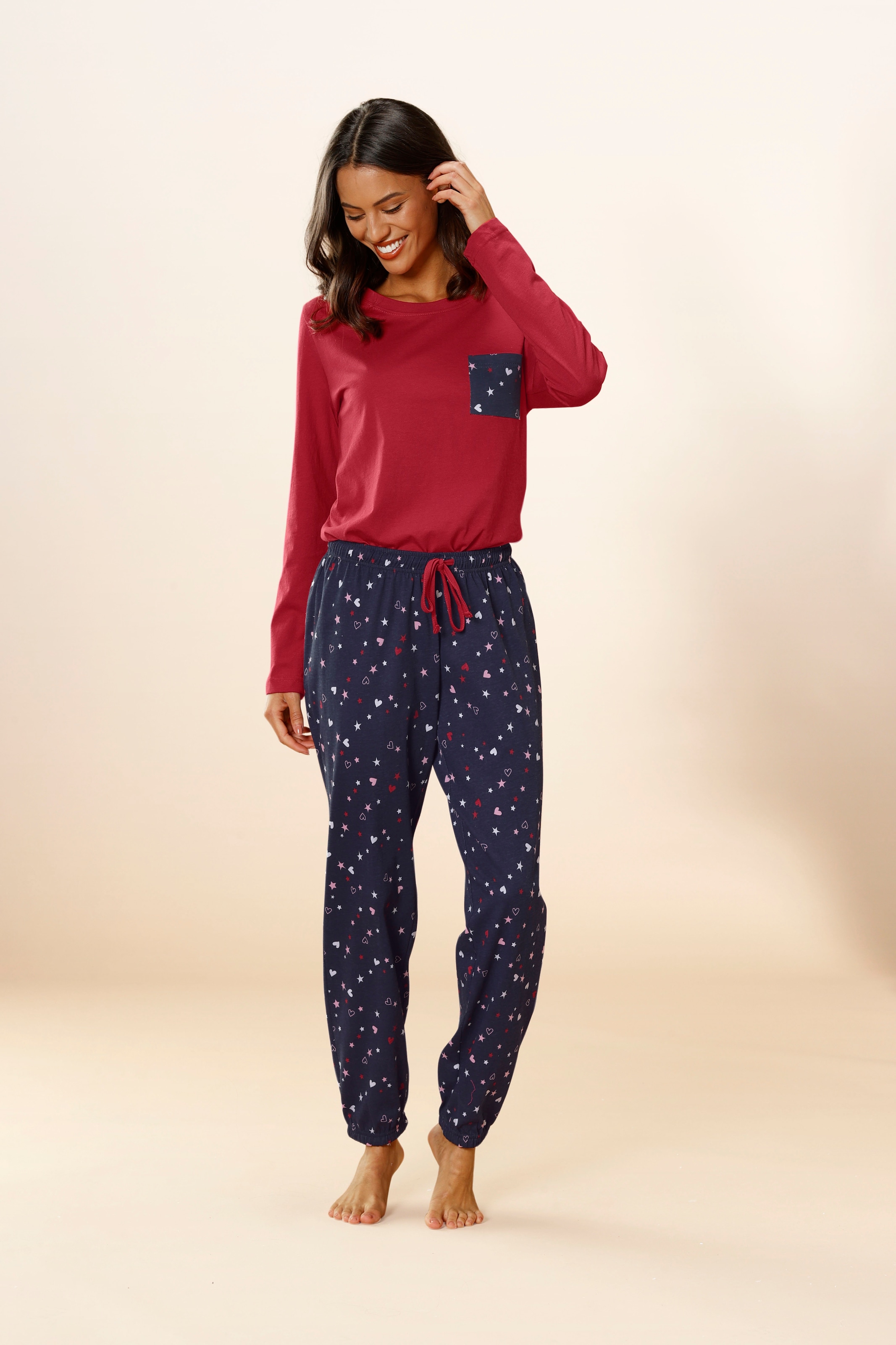 Black Friday Vivance Dreams Pyjama, (2 tlg., 1 Stück), mit niedlichem  Herzen-Sterne-Druck | BAUR