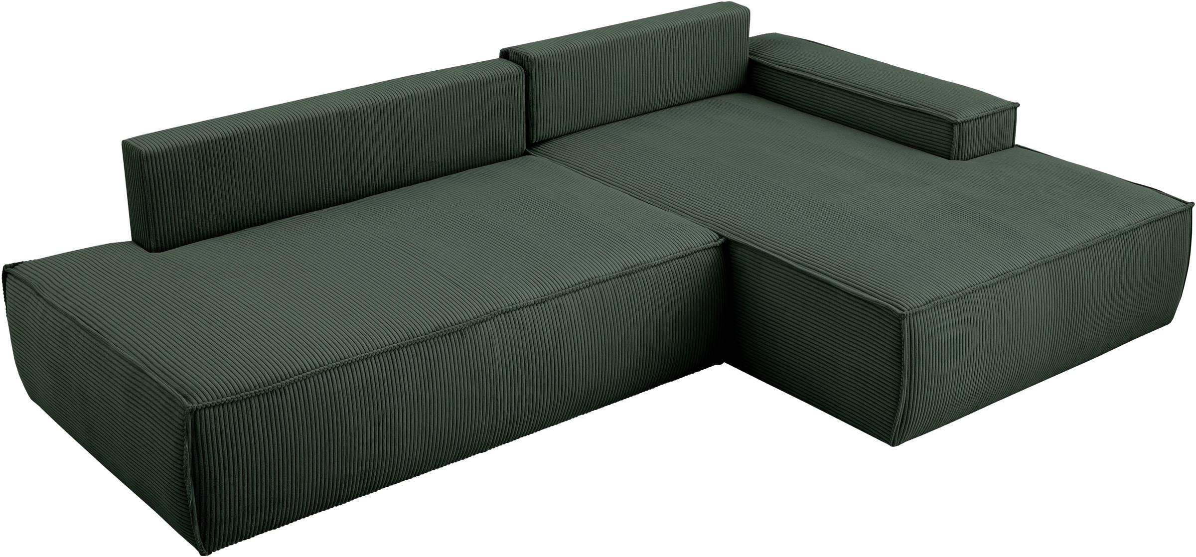 Home affaire Ecksofa »SHERWOOD, Schlafsofa in L-Form offen (275cm), Cord, Leinenoptik«, Schlaffunktion und Bettkasten, Kedernaht, hoher Sitz- & Liegekomfort