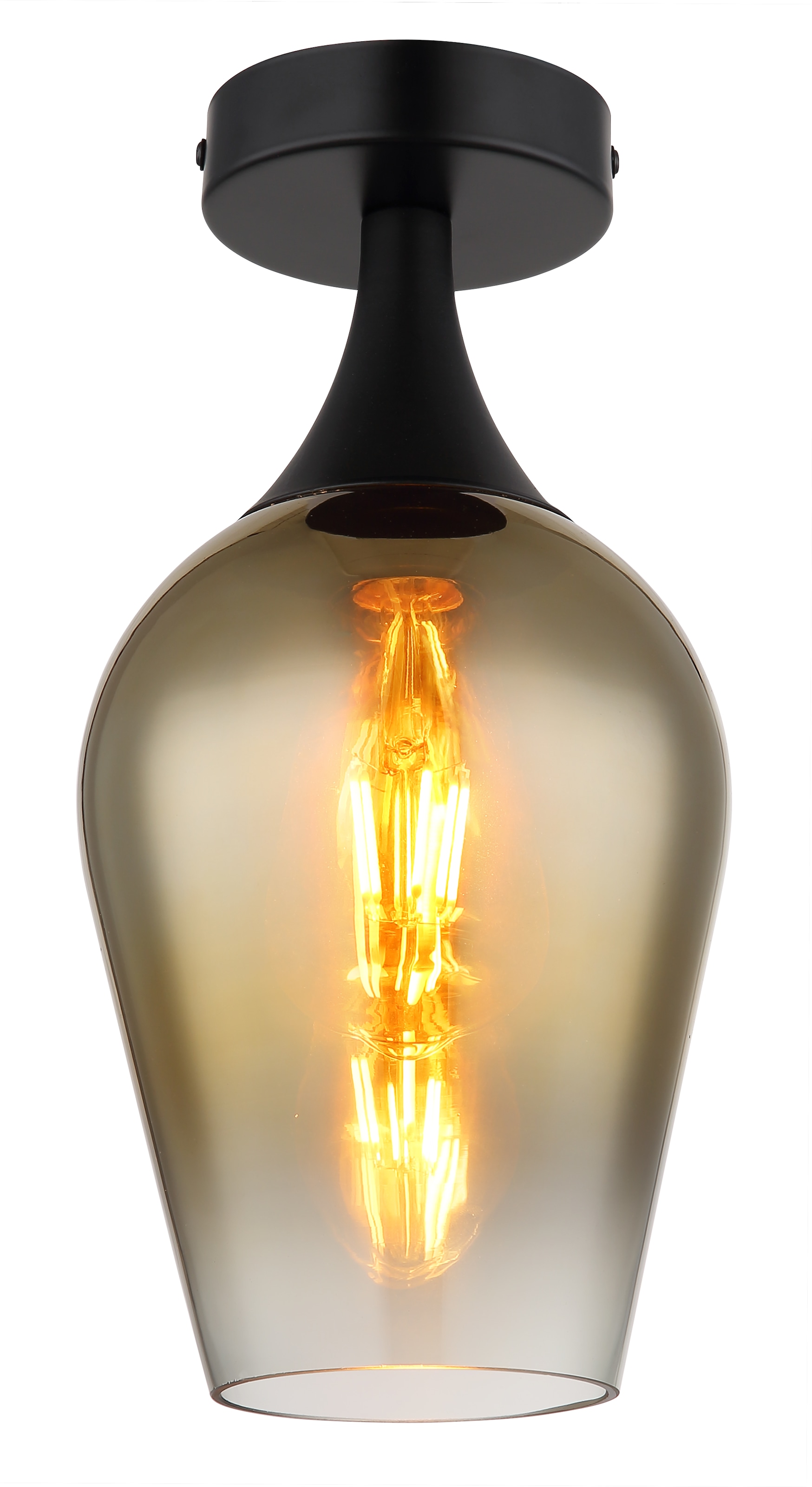 GLOBO LIGHTING Deckenleuchte »LAVUS«, Leuchtmittel E27 | ohne Leuchtmittel, Deckenlampe/Glas goldfarben/Wohnzimmer/Flur/modern