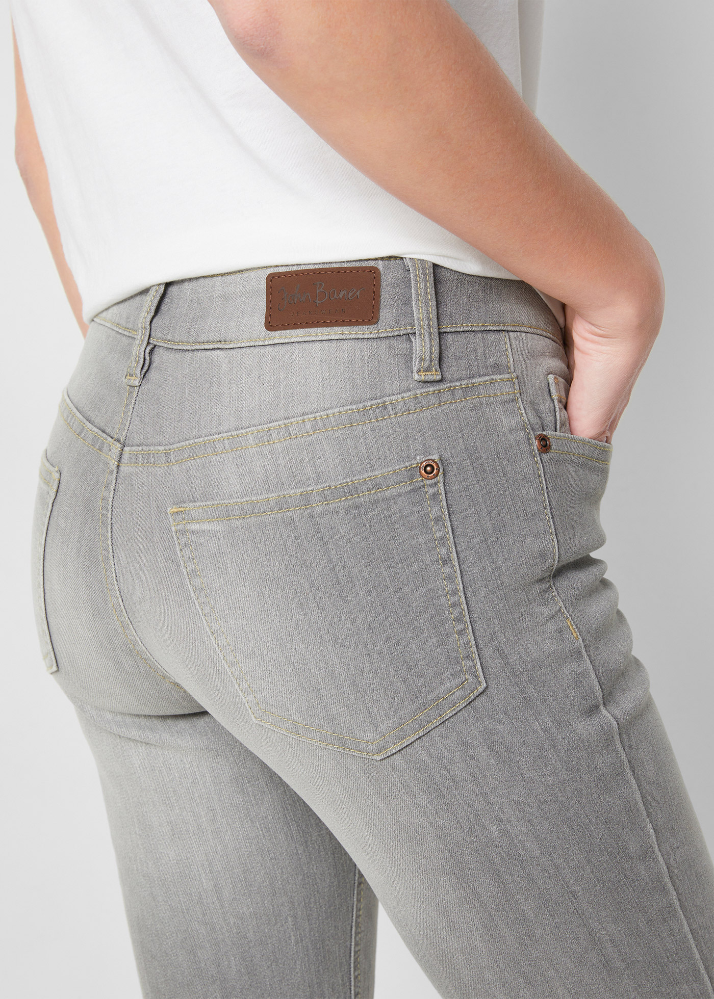 Thumbnail - bonprix Bootcut-Jeans "Bootcut Jeans Mid Waist, Komfort-Stretch" Slim Fit Passform, aus Baumwollmischung mit Stretch-Ant...