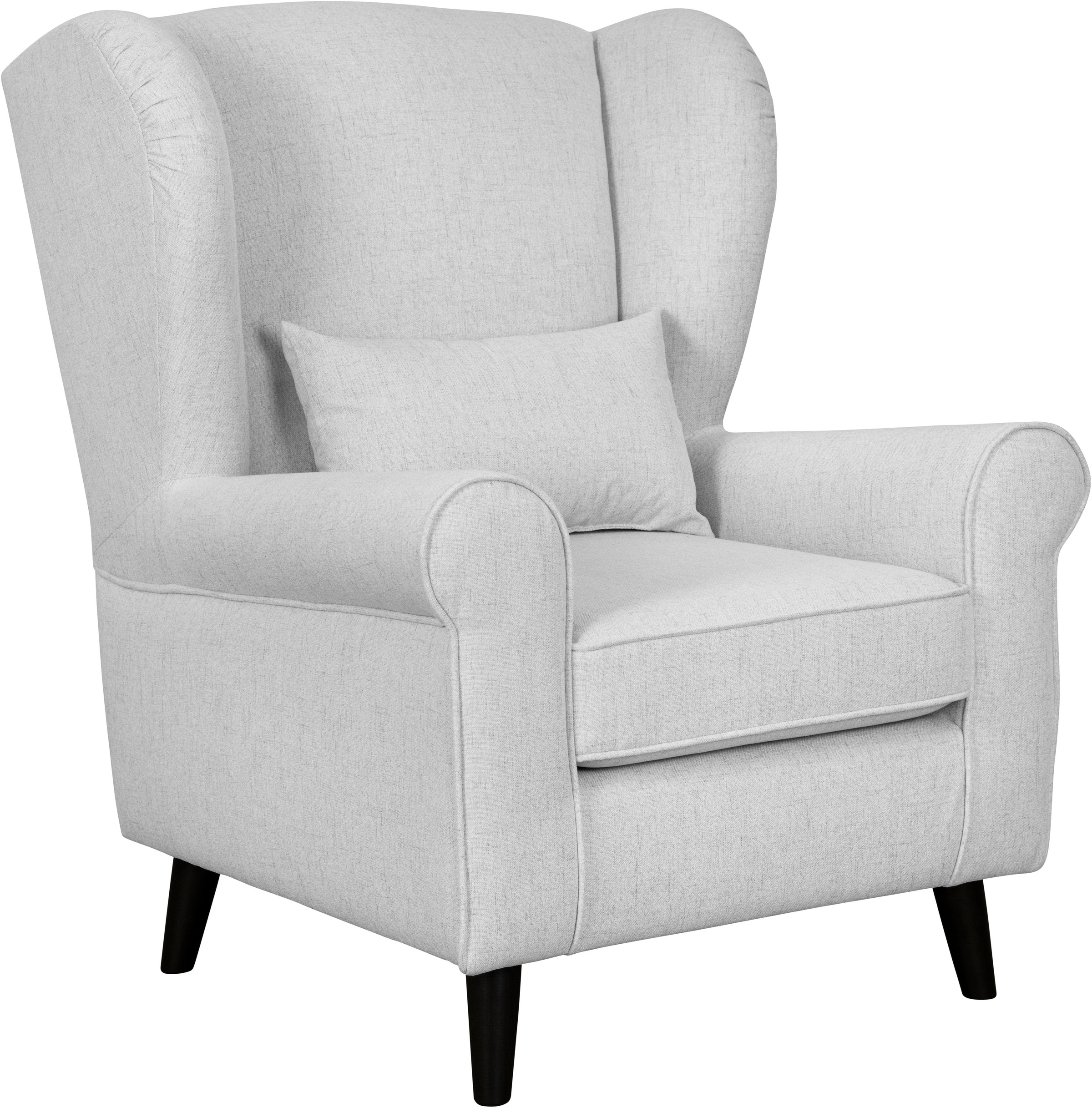 Home affaire Sessel »Ohrensessel CHISTELLE, wahlweise mit Polsterhocker« mit Wellenunterfederung, Maße: B/T/H: 81/87/99 cm
