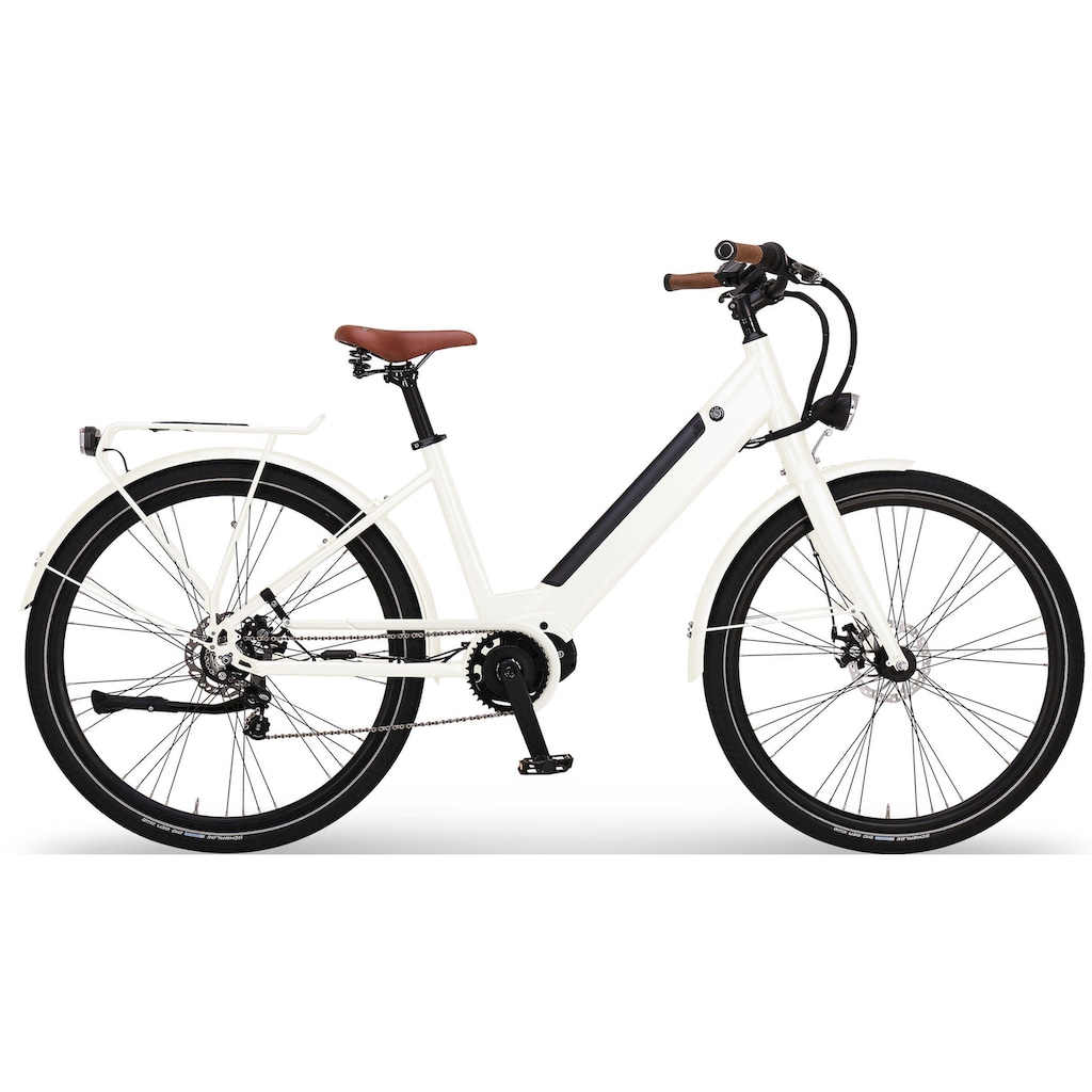 eGO Movement E-Bike »City 25 Julia Wave 45 cm Weiß 28"«, Enviolo, Mittelmotor 250 W