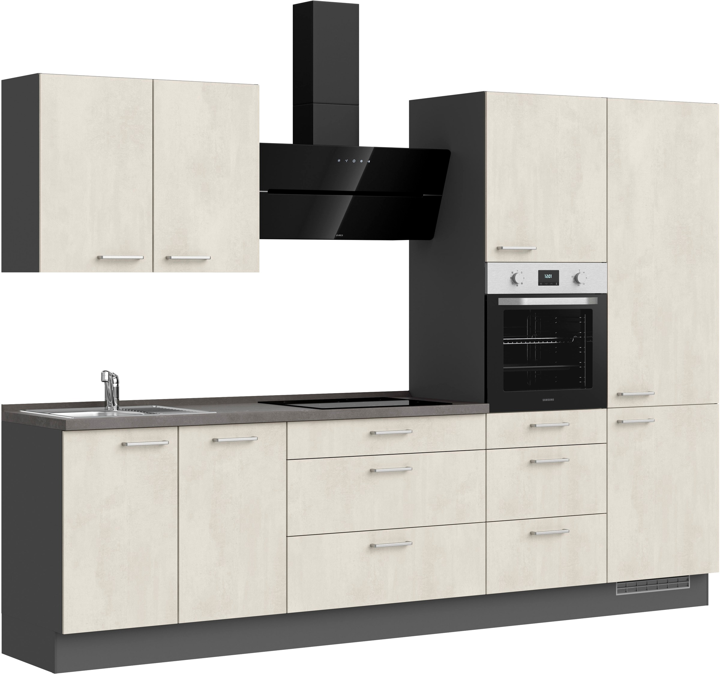 nobilia® Küchenzeile »"Riva II"«, vormontiert, Ausrichtung wählbar, Breite 300 cm, wahlw. mit E-Geräten
