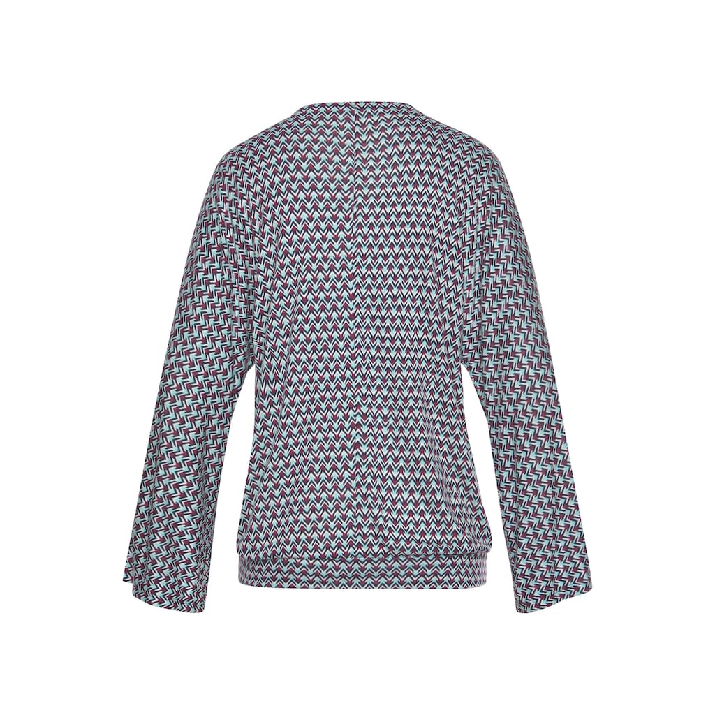 Buffalo Strandshirt, V-Ausschnitt und 3/4-Ärmeln, Blusenshirt, casual-elegant
