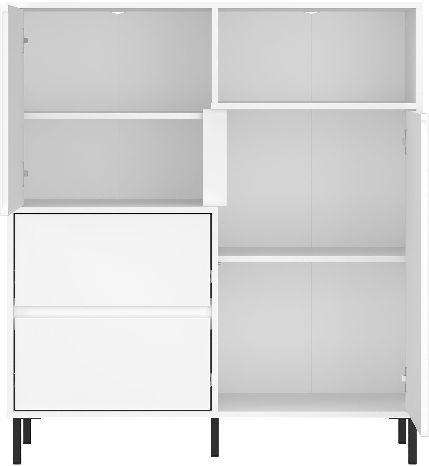 Home affaire Highboard Highboard mit Metallfüßen, Höhe 105 cm, Soft Close, Fronten geriffelt