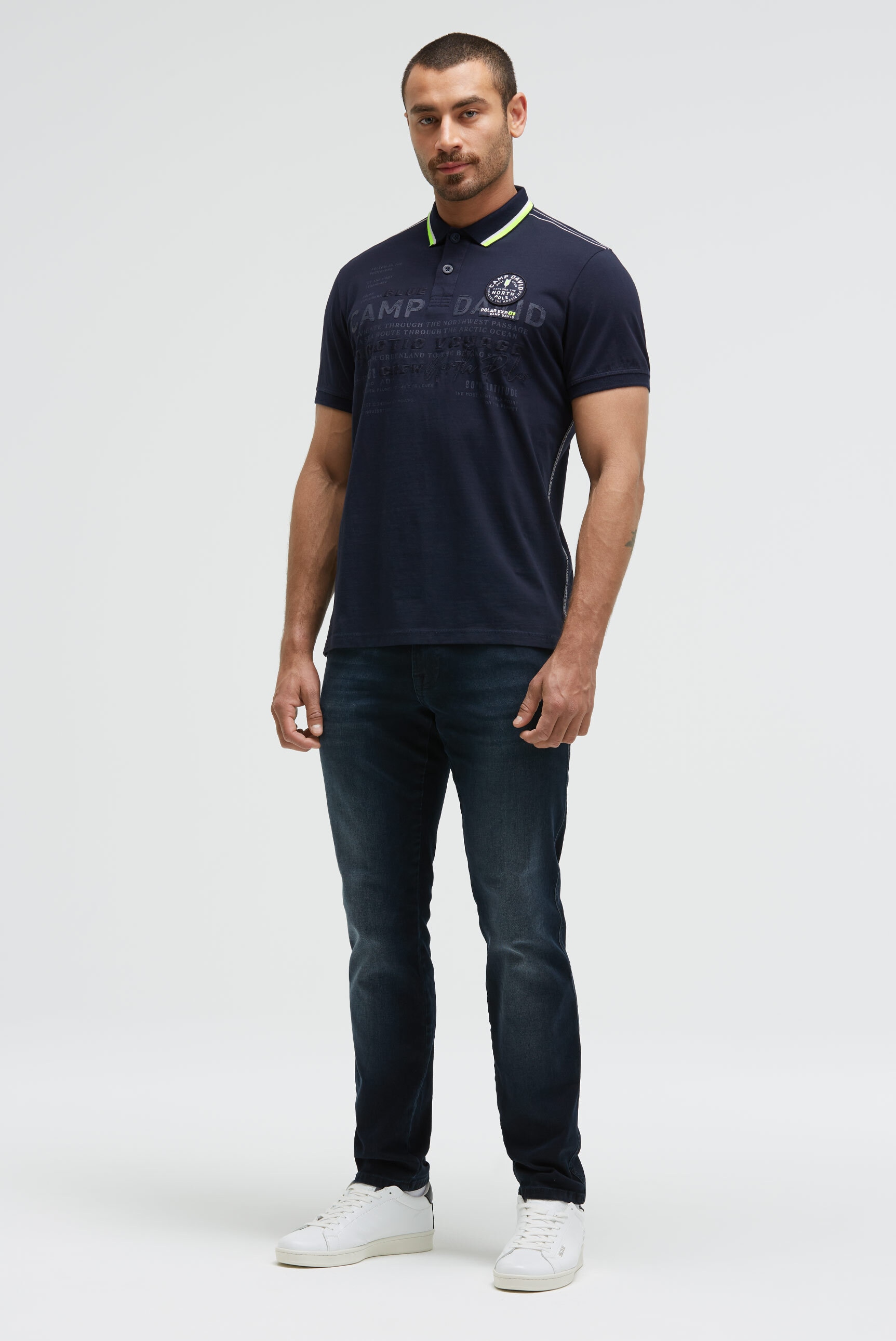 CAMP DAVID Poloshirt, mit Seitenschlitze