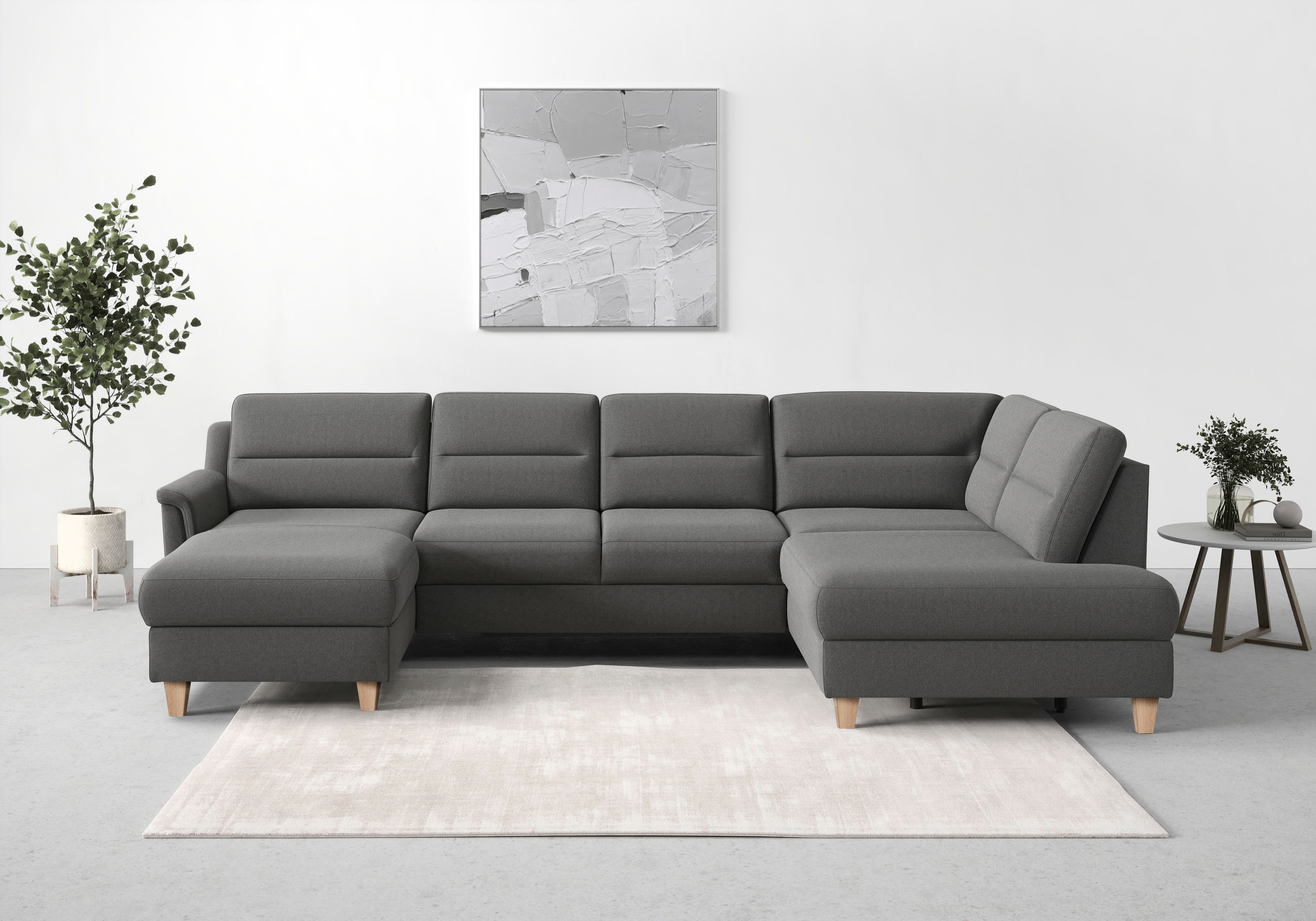 sit&more Wohnlandschaft "Farö U-Form" inklusive Federkern, wahlweise mit Schlaffunktion und Bettkasten