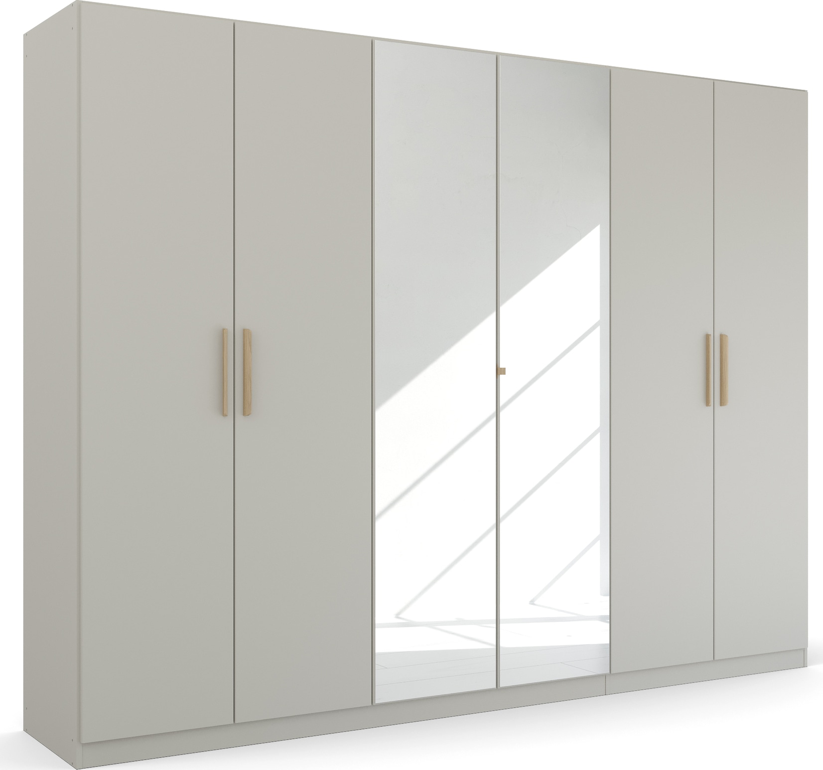 rauch Kleiderschrank "Drehtürenschrank Schrank Garderobe Ankleide SKANDI BY QUADRA SPIN" Breiten: 181/226/271 cm, Höhe 210 cm, im Landhaus-Stil mit Massivholzgriffen, vollflächige SpiegeltÜren