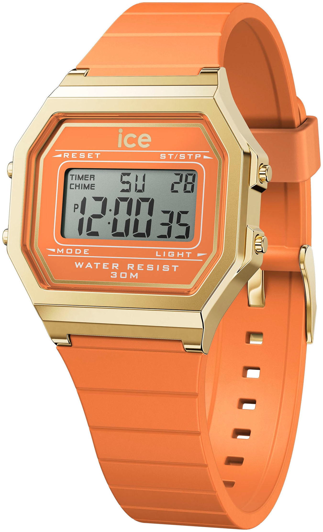 Chronograph »ICE digit retro - Small«, Armbanduhr, Quarzuhr, Damenuhr, Silikonarmband,...