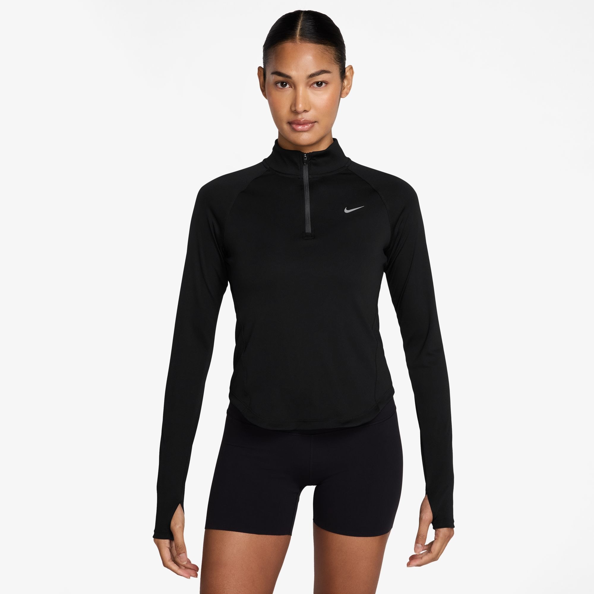NIKE Damen Lauftop "W NK TEMPO DF HZ TP"schwarz, reflec, Gr. XS, Obermaterial: 100% Polyester, Tops