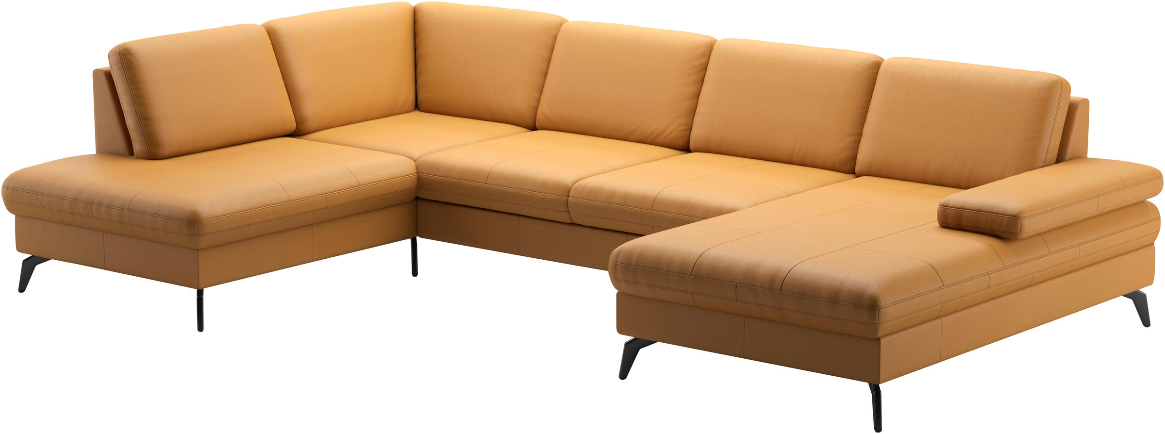 Wohnlandschaft SIT & MORE "Morris Jubi", gelb (curry), B:335cm H:82cm T:212cm, Sofas, Wohnlandschaft, wahlweise mit Armteilverstellung, Bettfunktion & Bettkasten 6