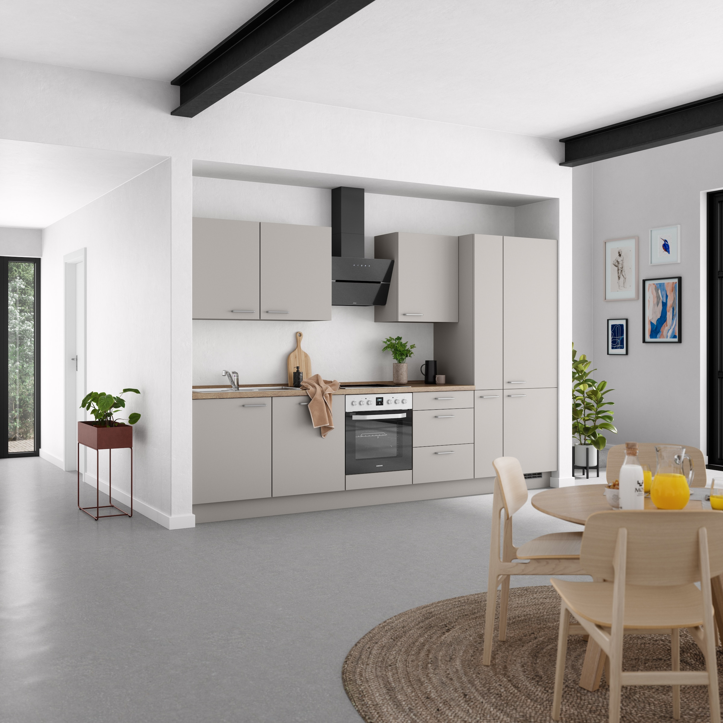 nobilia® Küchenzeile »"Touch II"«, vormontiert, Ausrichtung wählbar, Breite 330 cm, wahlw. mit E-Geräten