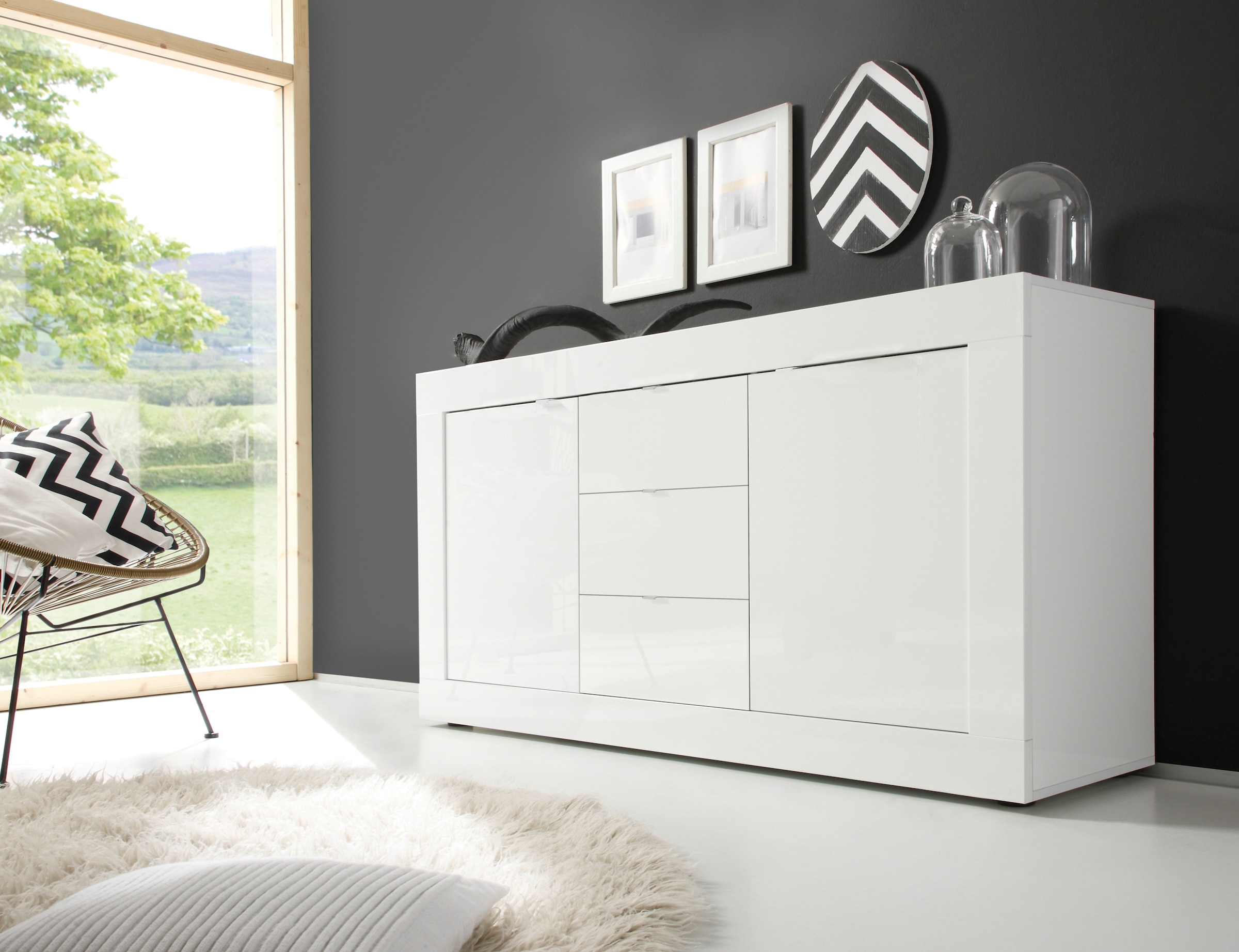 INOSIGN Sideboard »Basic«, Breite 160 cm, 2 Türen 3 Schubkästen