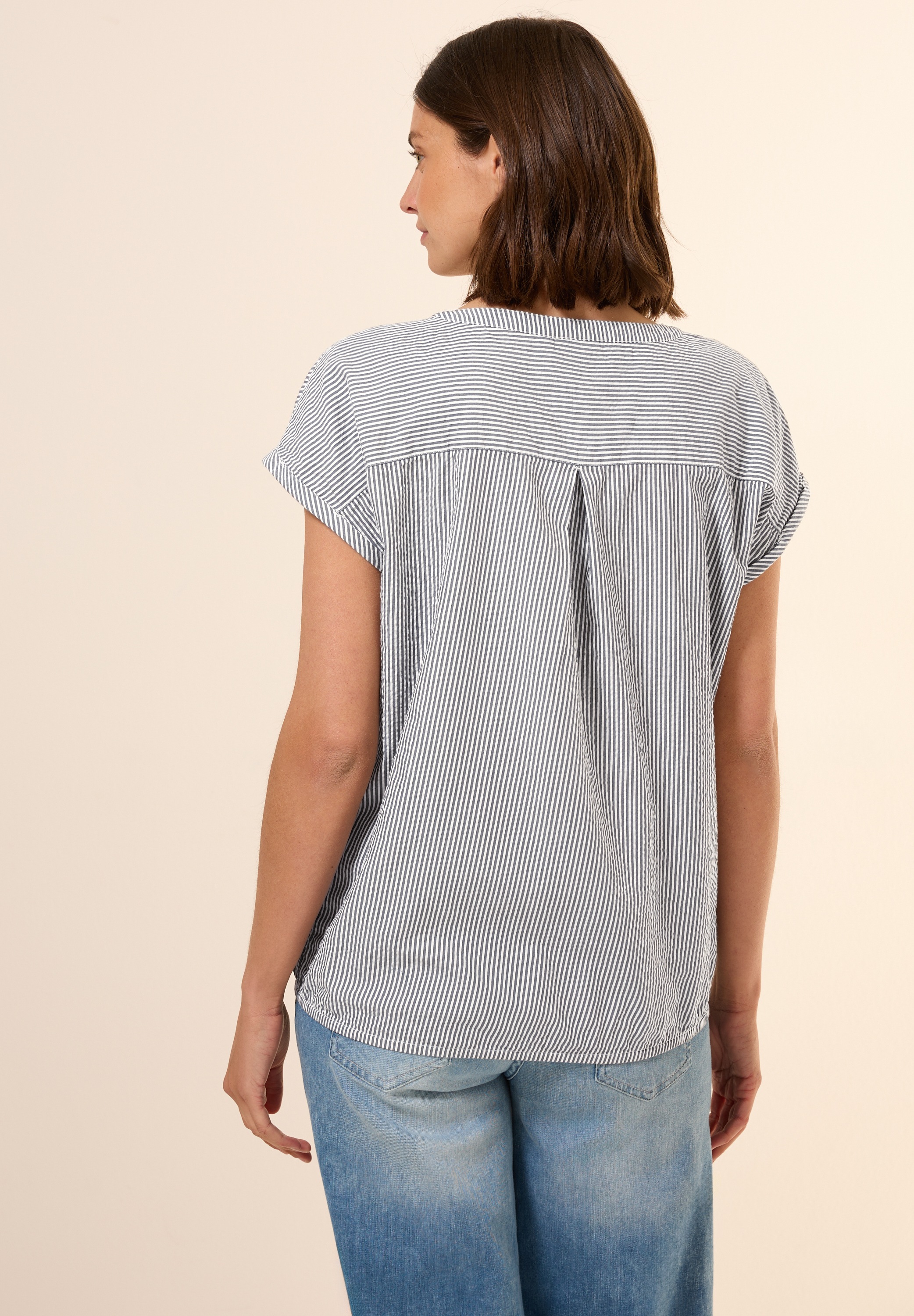 Cecil Kurzarmbluse mit Elastiksaum günstig online kaufen