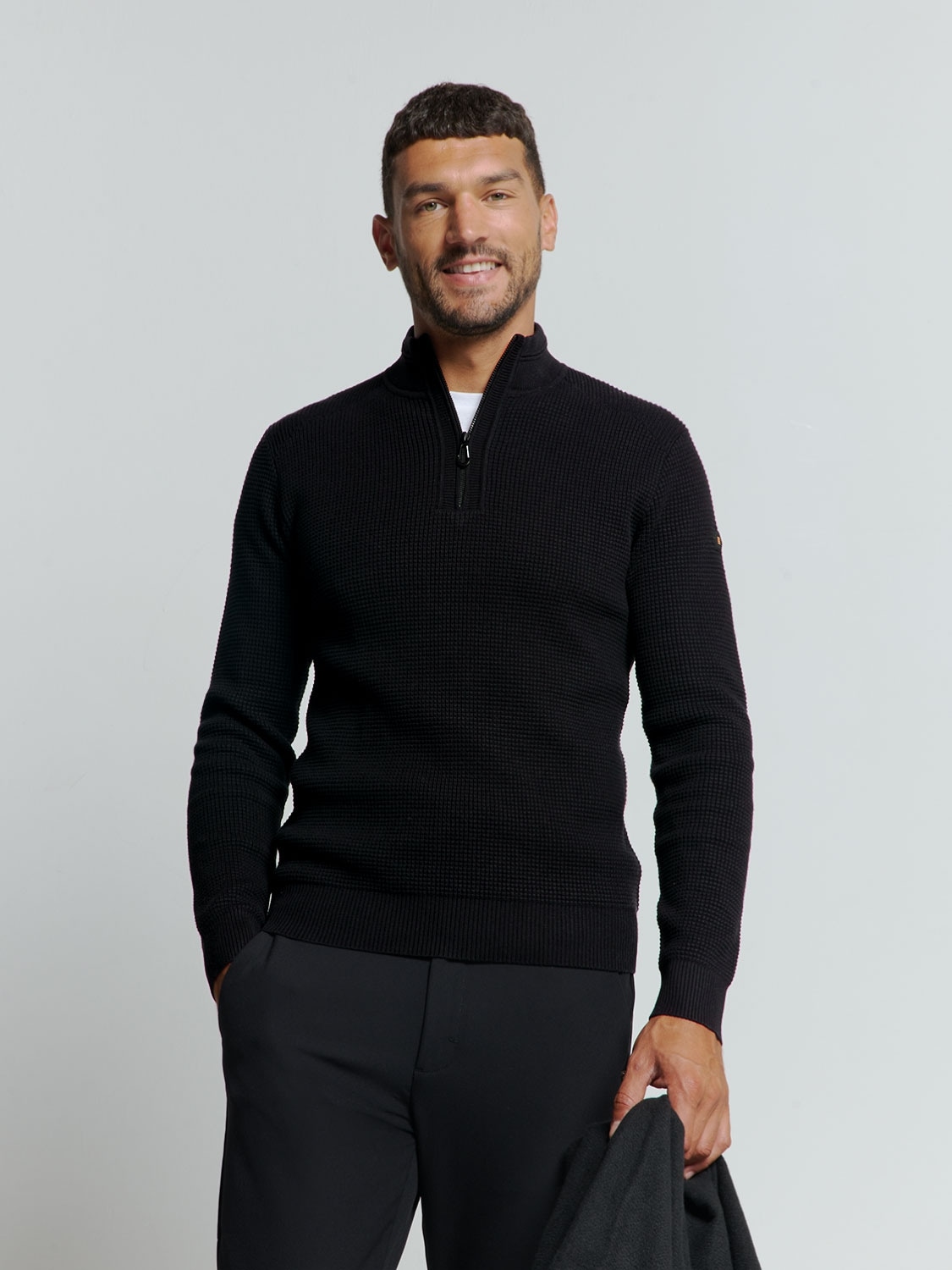 NO EXCESS Stehkragenpullover su Zipper