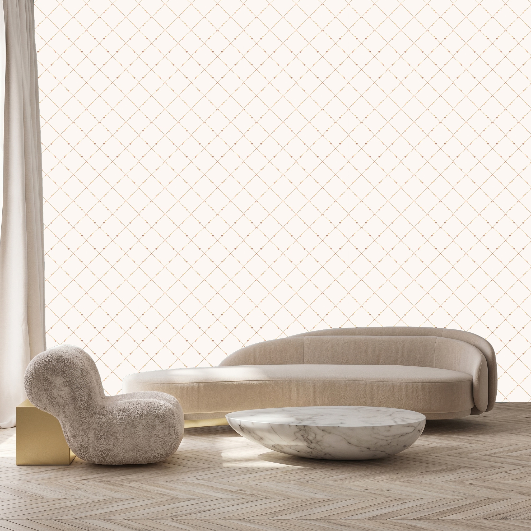queence 3D-Tapete »Rautenform in beige, selbstklebendes Wandpaneel« Motiv | bedruckt | mehrfarbig texturiert 60 x 250 cm Fototapete, Mustertapete, Anbringung ohne Kleister