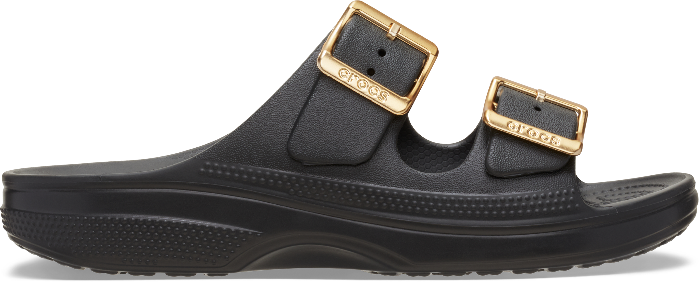 Crocs Pantolette »Saturday Metallic Buckle Sandal W«  Sommerschuh, Urlaubsschuh, Strandschuh, Schlappen mit Schnallen