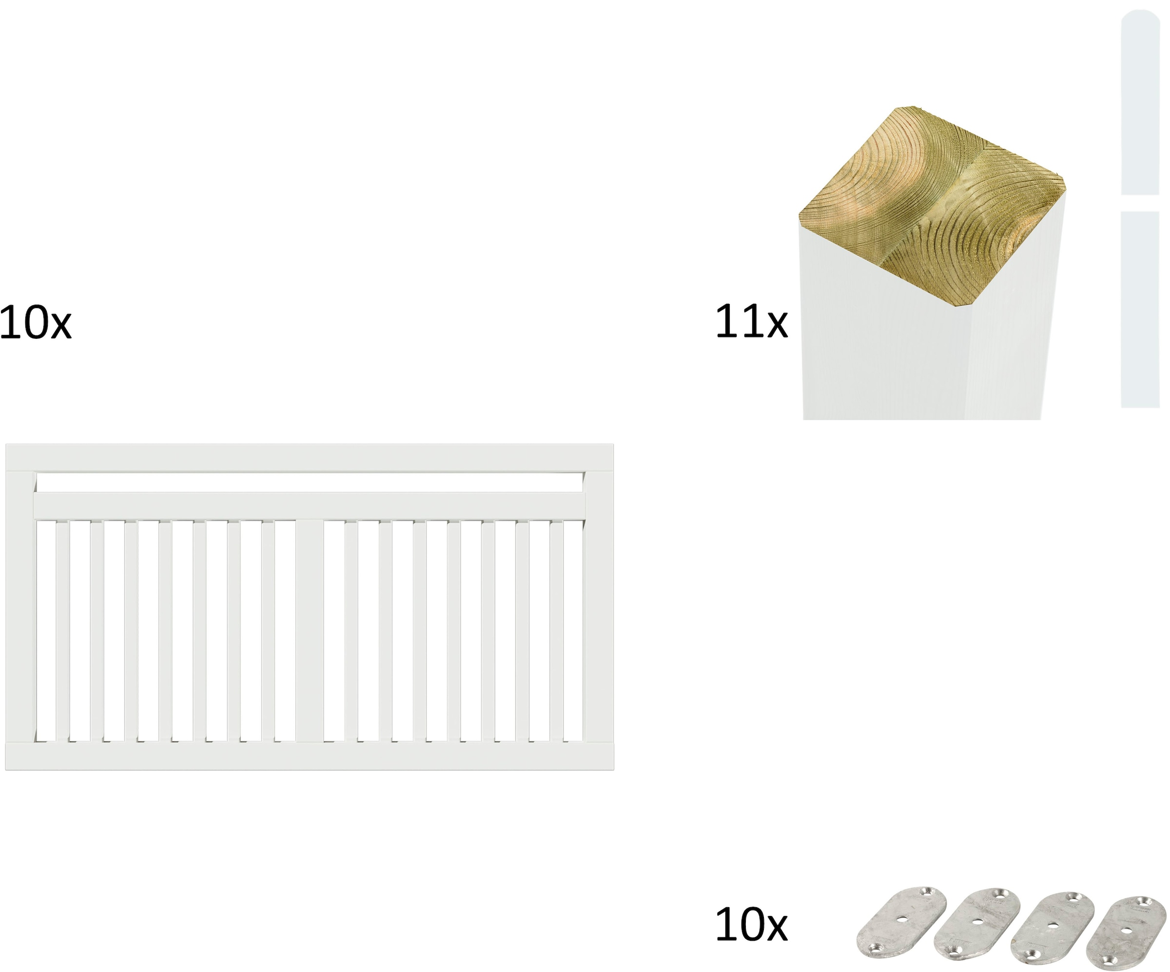 PLUS Gartenzaun "Linea", Höhe: 80 cm, Gesamtlänge: 4,78 bis 23,62 m, zum Einbetonieren