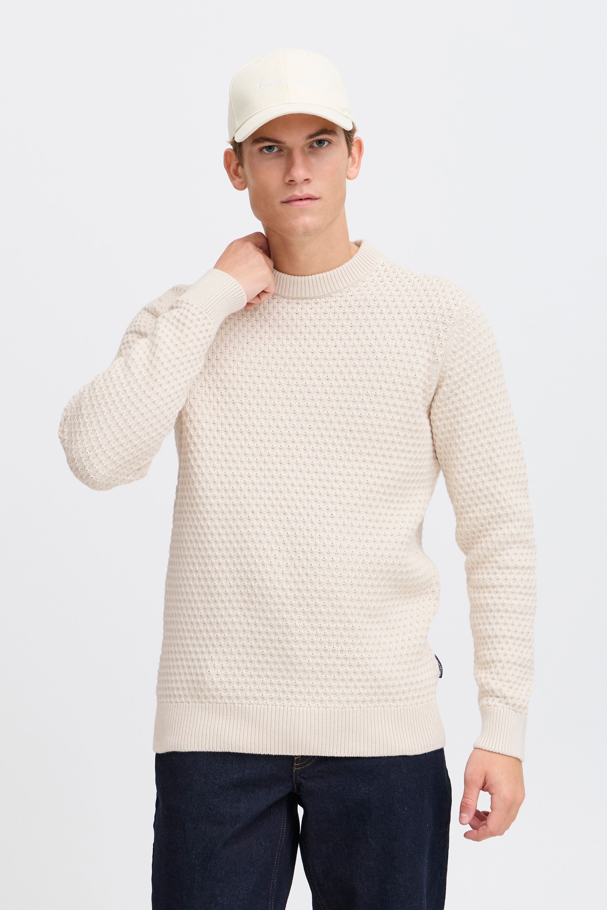 Casual Friday Strickfleece-Pullover »Strickpullover CFKARL structured crew neck knit«