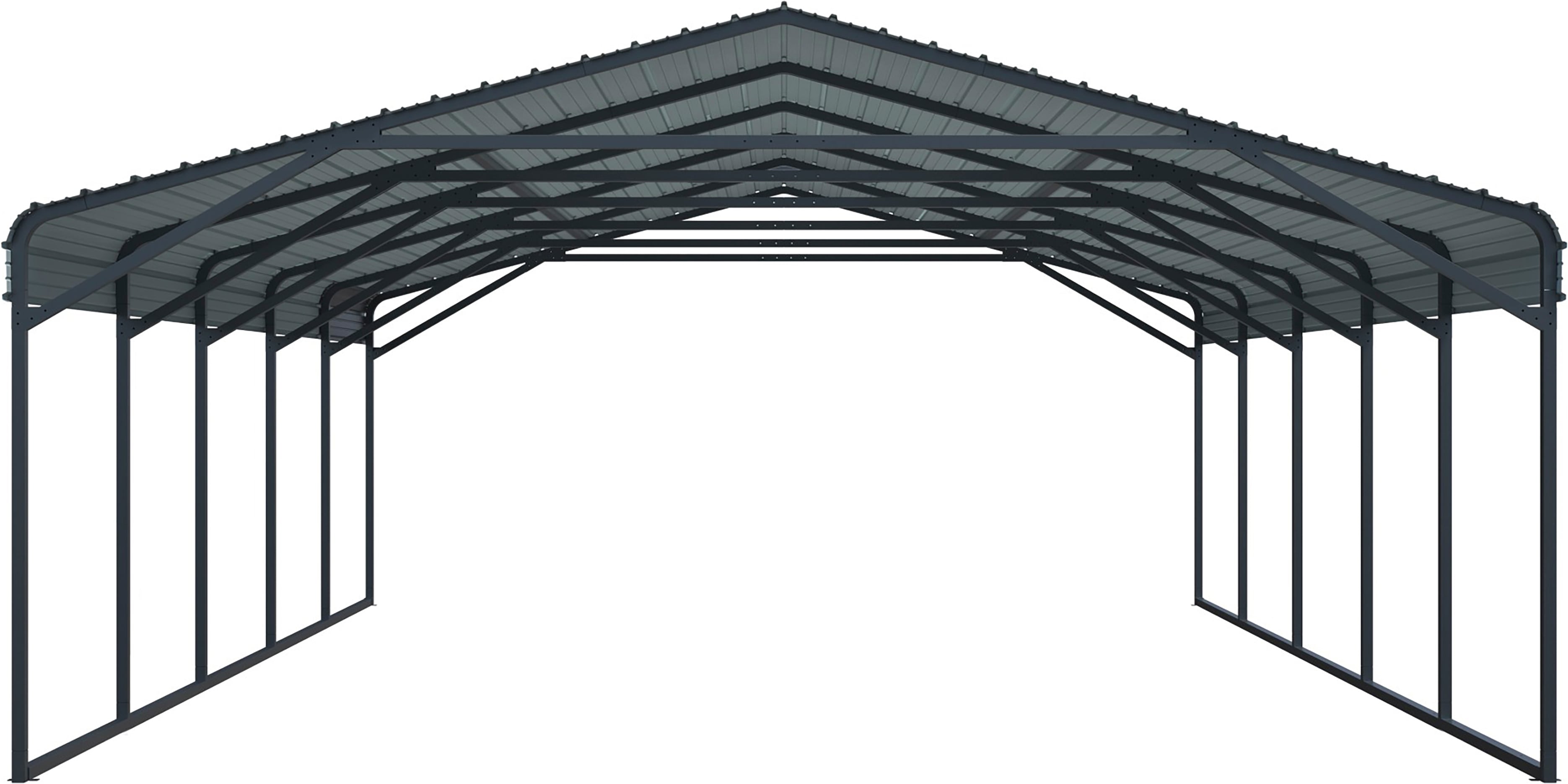 WESTMANN Doppelcarport "Kopenhagen L Grau" Stahl Grau wetterfeste Konstruktion durch pulverbeschichtete Oberfläche