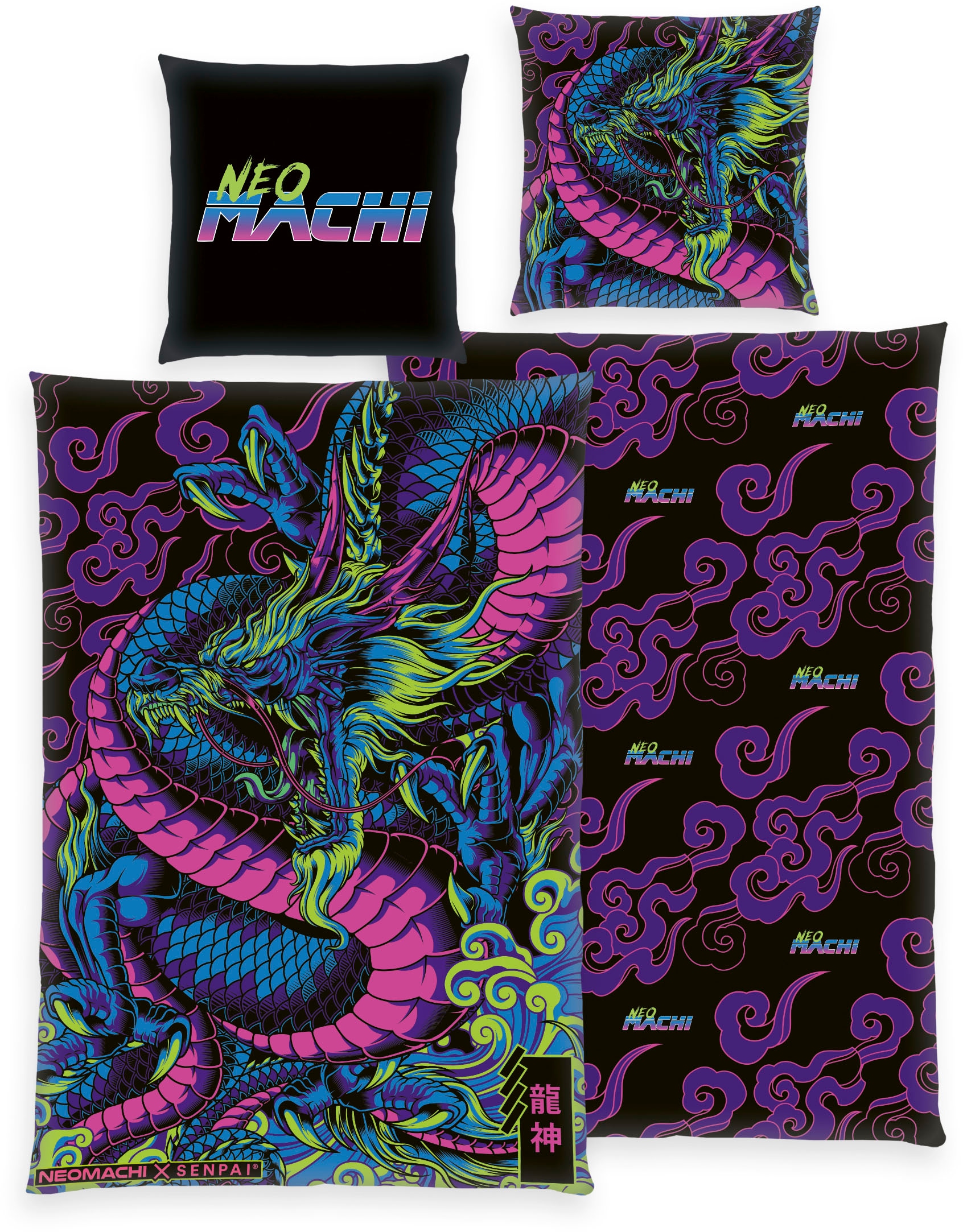 Jugendbettwäsche "Neomachi" 2 Stk. mit tollem Motiv günstig online kaufen