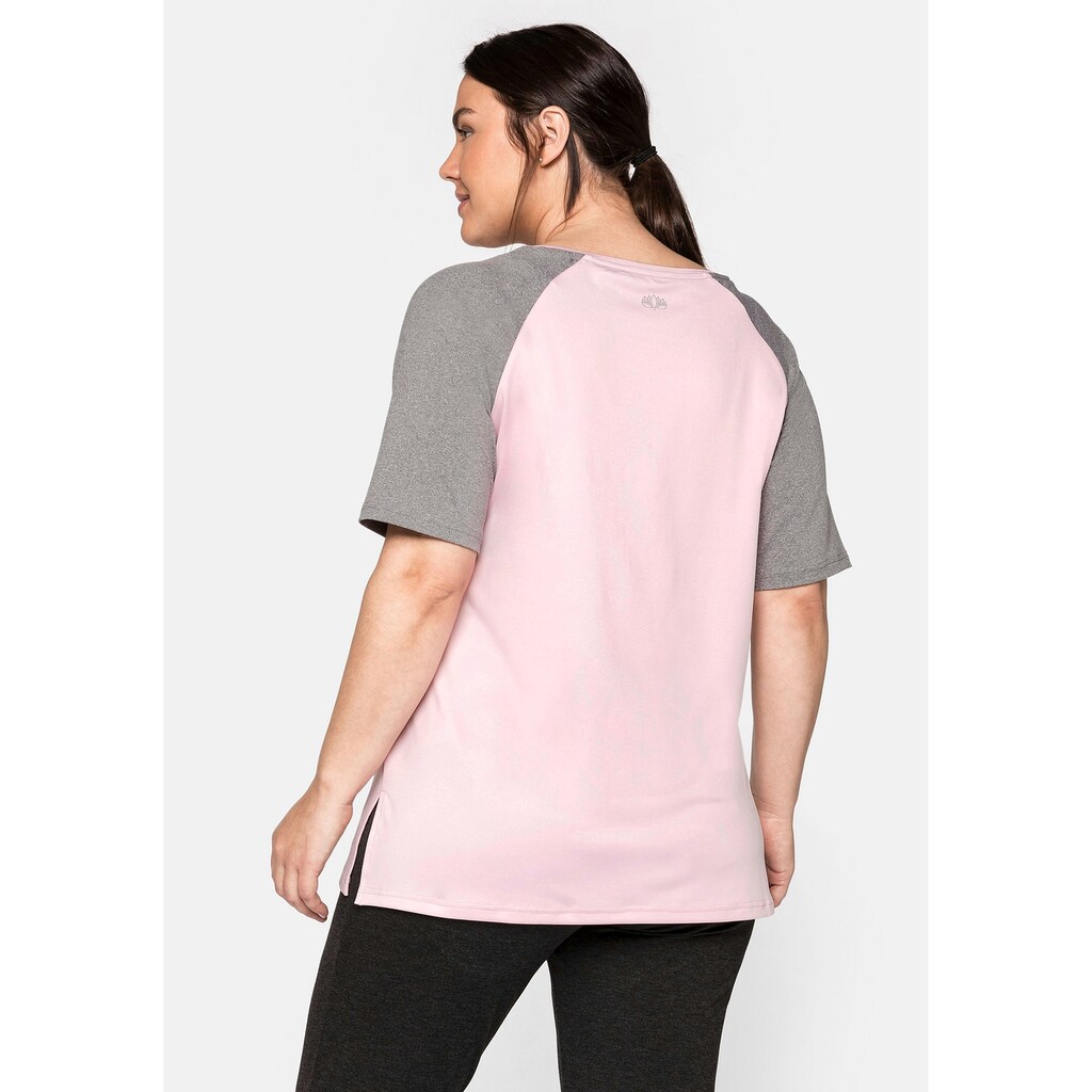 Damenmode Shirts & Sweatshirts Sheego T-Shirt »Funktionsshirt«, mit kontrastfarbenen Raglanärmeln rosa Damenmode Shirts & Sweatshirts Sheego T-Shirt »Funktionsshirt«, mit kontrastfarbenen Raglanärmeln rosa
