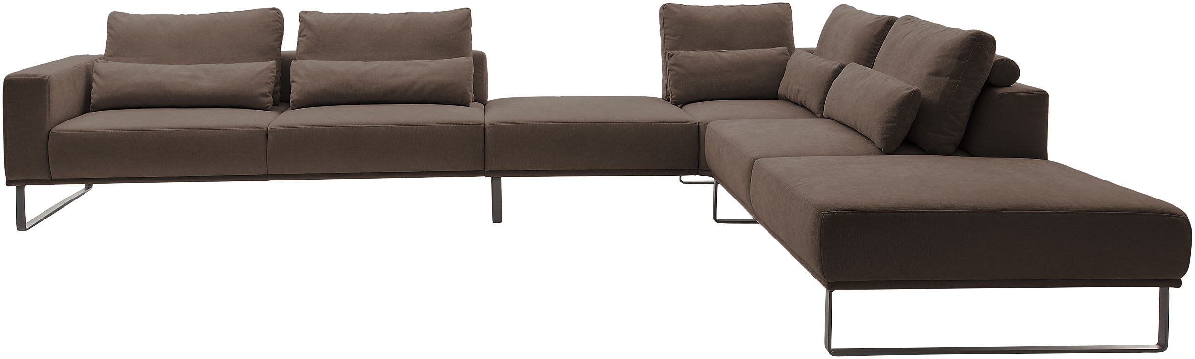 Musterring "JustB PM100 bequem, modern, elegant und viel Platz, bodenfrei" mit Zwischenhocker, wahlweise mit Funktion und Kissen, Maße 290 x 398