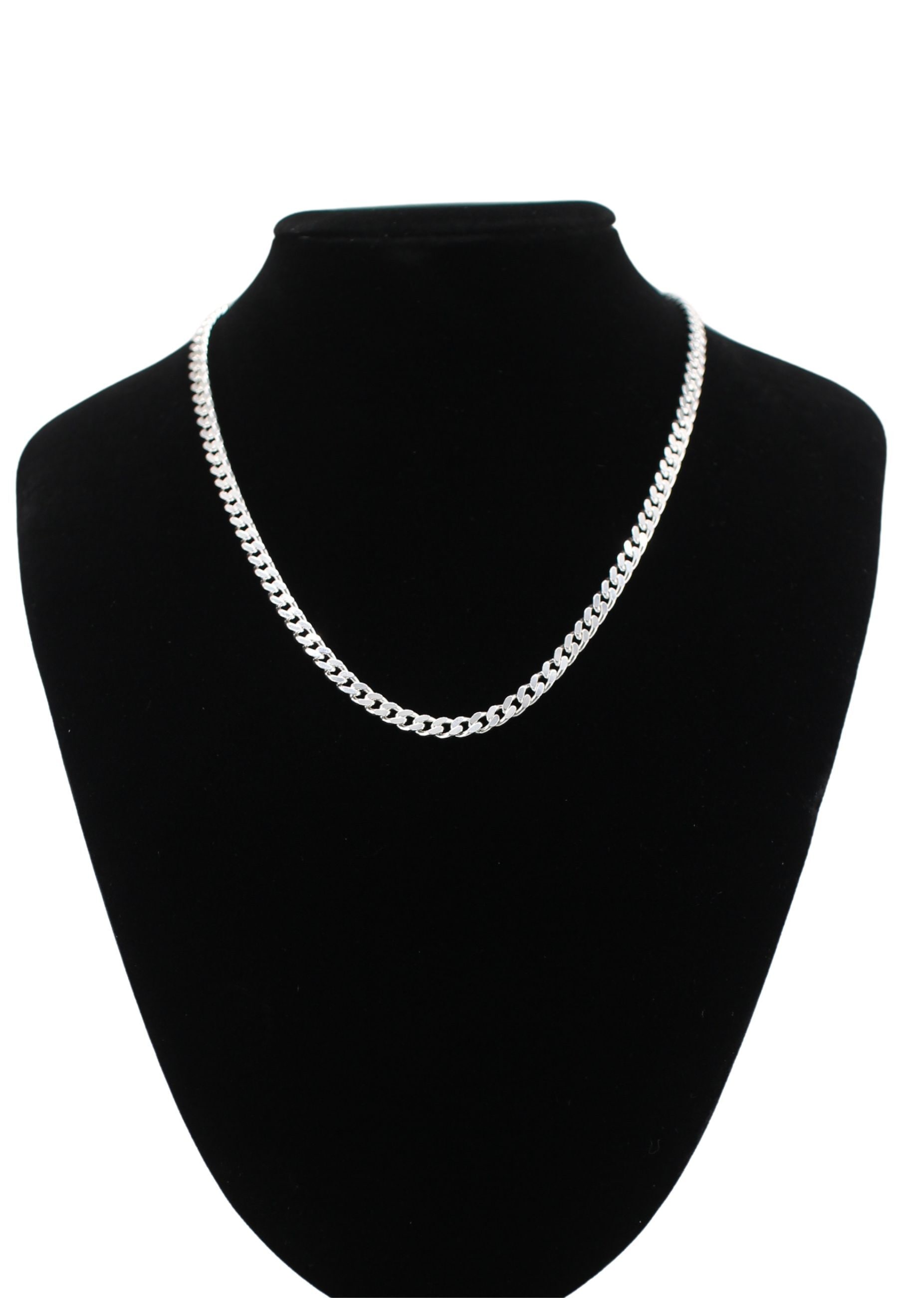 Adelia´s Silberkette »925 Silber Flach Panzer Halskette 45 cm Ø 4,7 mm«, Silberschmuck für Damen