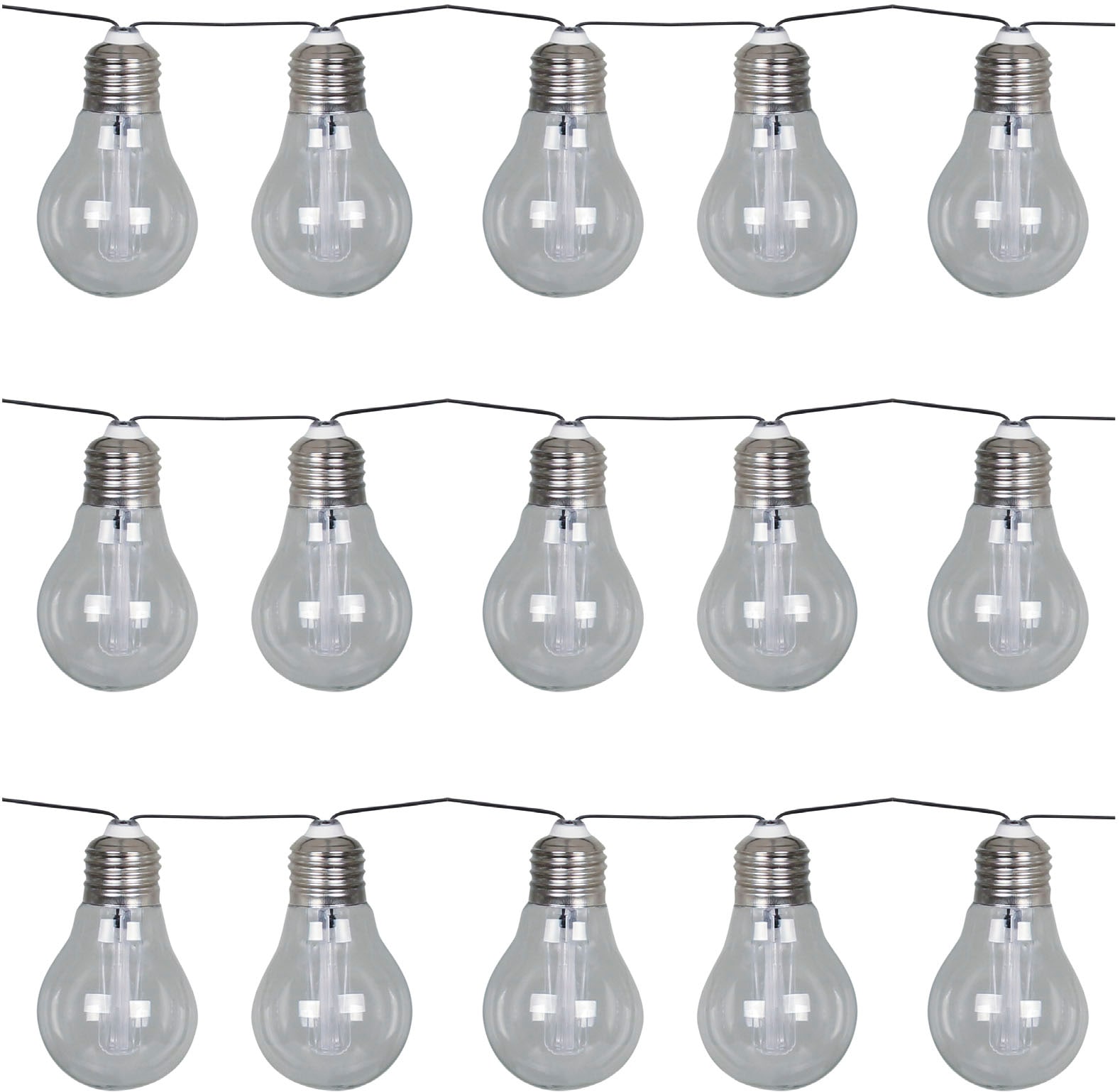 LUXFORM Lichterkette "Solar-Lichterkette Corfu Partybeleuchtung - 15xLED", transparent, Balkon, Lichterketten, Aus Glas gefertigt