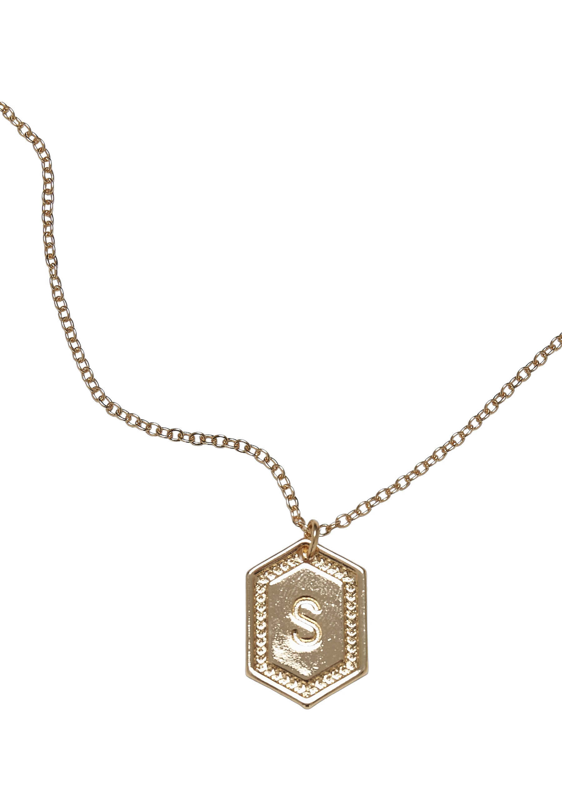 URBAN CLASSICS Edelstahlkette »Urban Classics Unisex Letter Basic Necklace«
