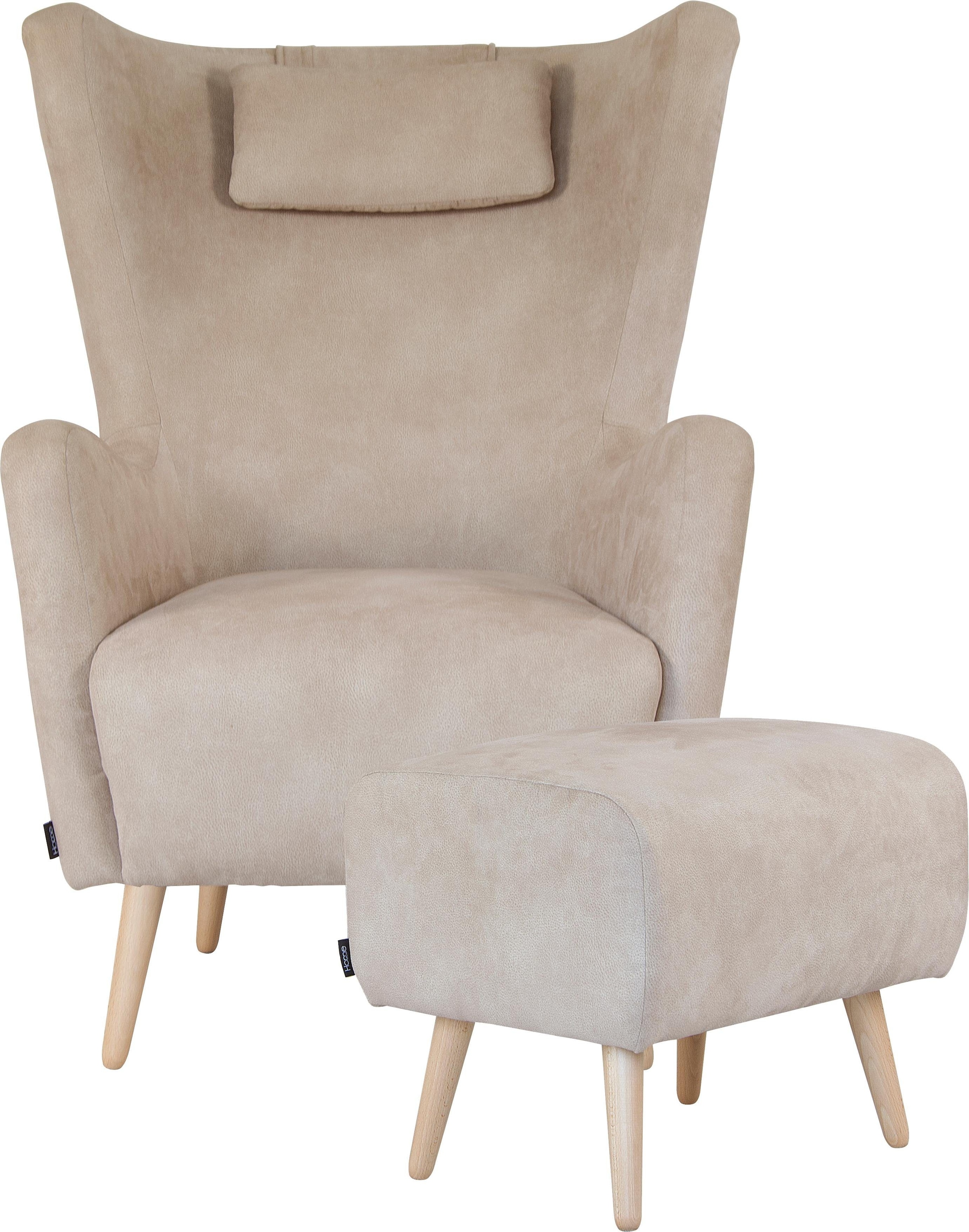 Home affaire Sessel »Telford auch in Fellimitat, Sessel B/T/H: 77/92/106 cm« wahlweise mit und ohne Hocker, in vielen Bezugsqualitäten, Ohrensessel