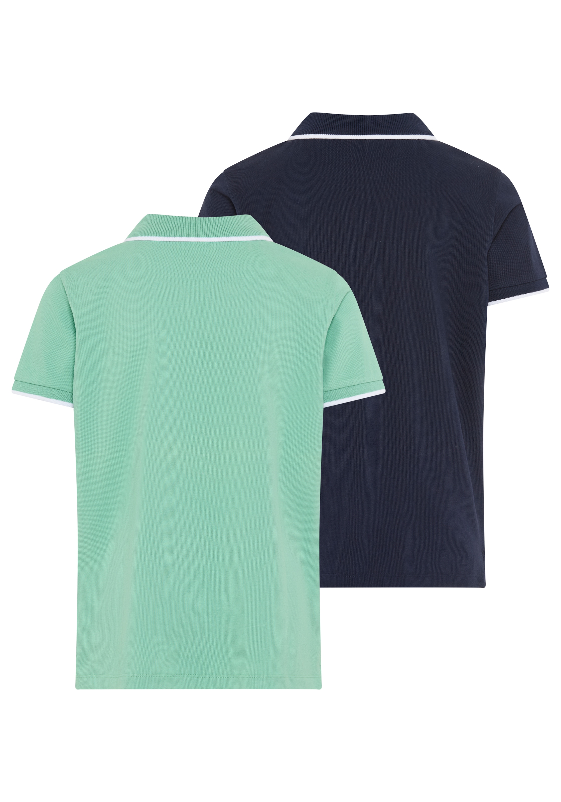 KangaROOS Poloshirt »Kangaroos 2er Pack Poloshirts« Packung, 2, 2 tlg. Kurzarm, Basic Passform, mit Logostickerei, mit Seitenschlitzen