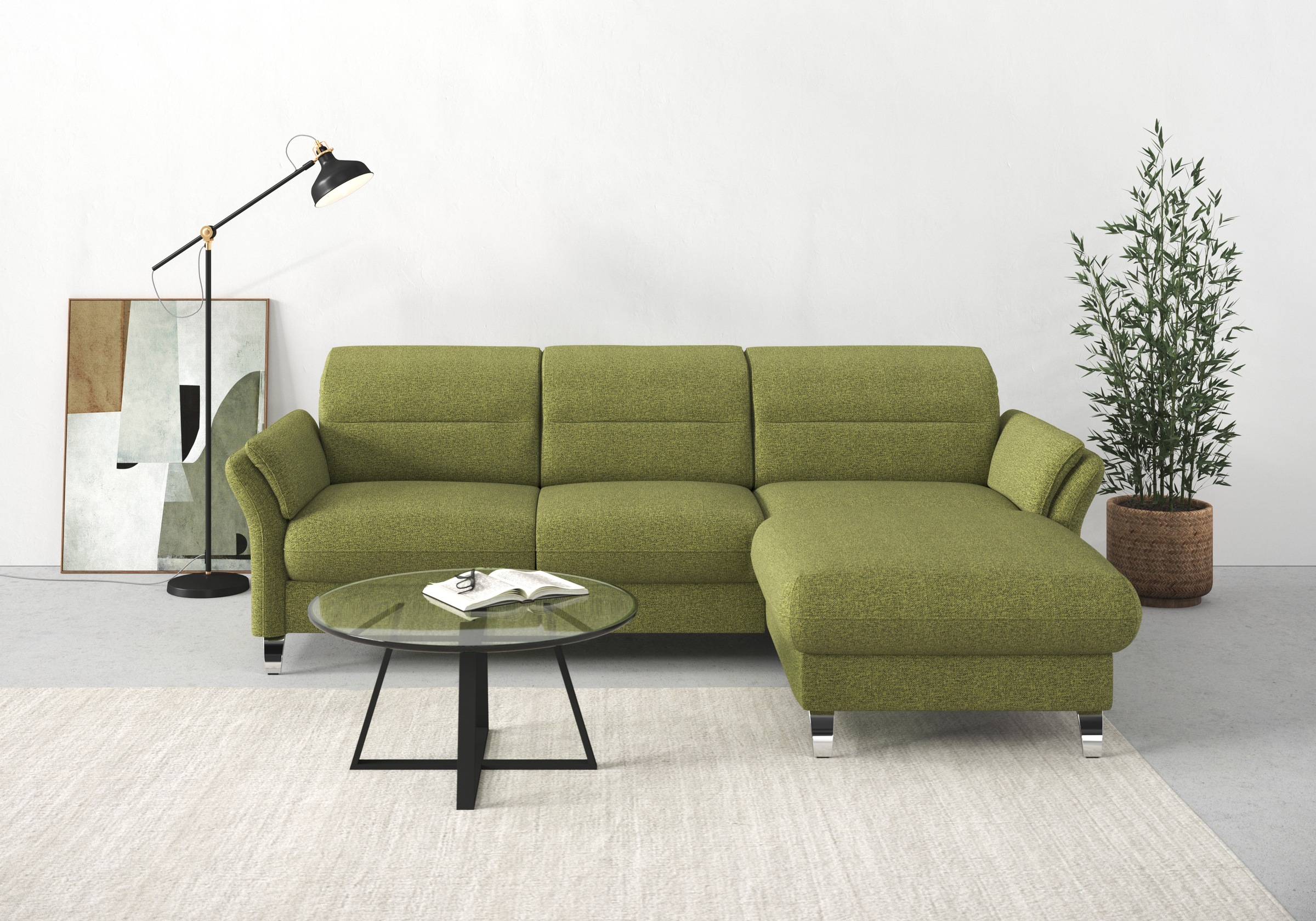 Thumbnail - sit&more Ecksofa "Grenoble L-Form mit Federkern", wahlweise mit Bettfunktion, Bettkasten, Arm- und Kopfteilverstellung