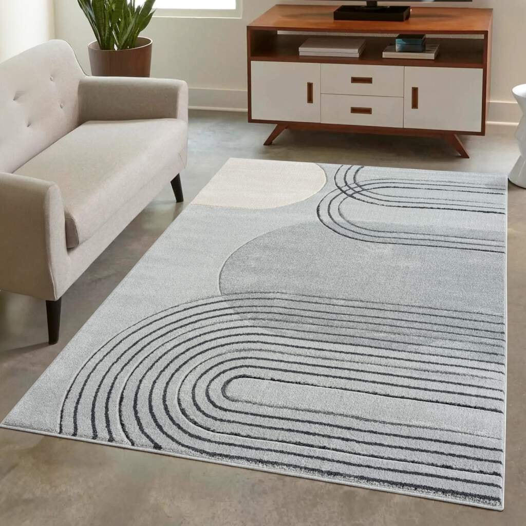 Teppich CARPET CITY "BONITO 7157", grau, B:140cm H:11mm L:200cm, Obermaterial: 100% Polypropylen, Teppiche, Teppich, Läufer, Flachflor, Hochtief-Muster/ 3D-Effekt, Geo-Muster, Wohnzimmer